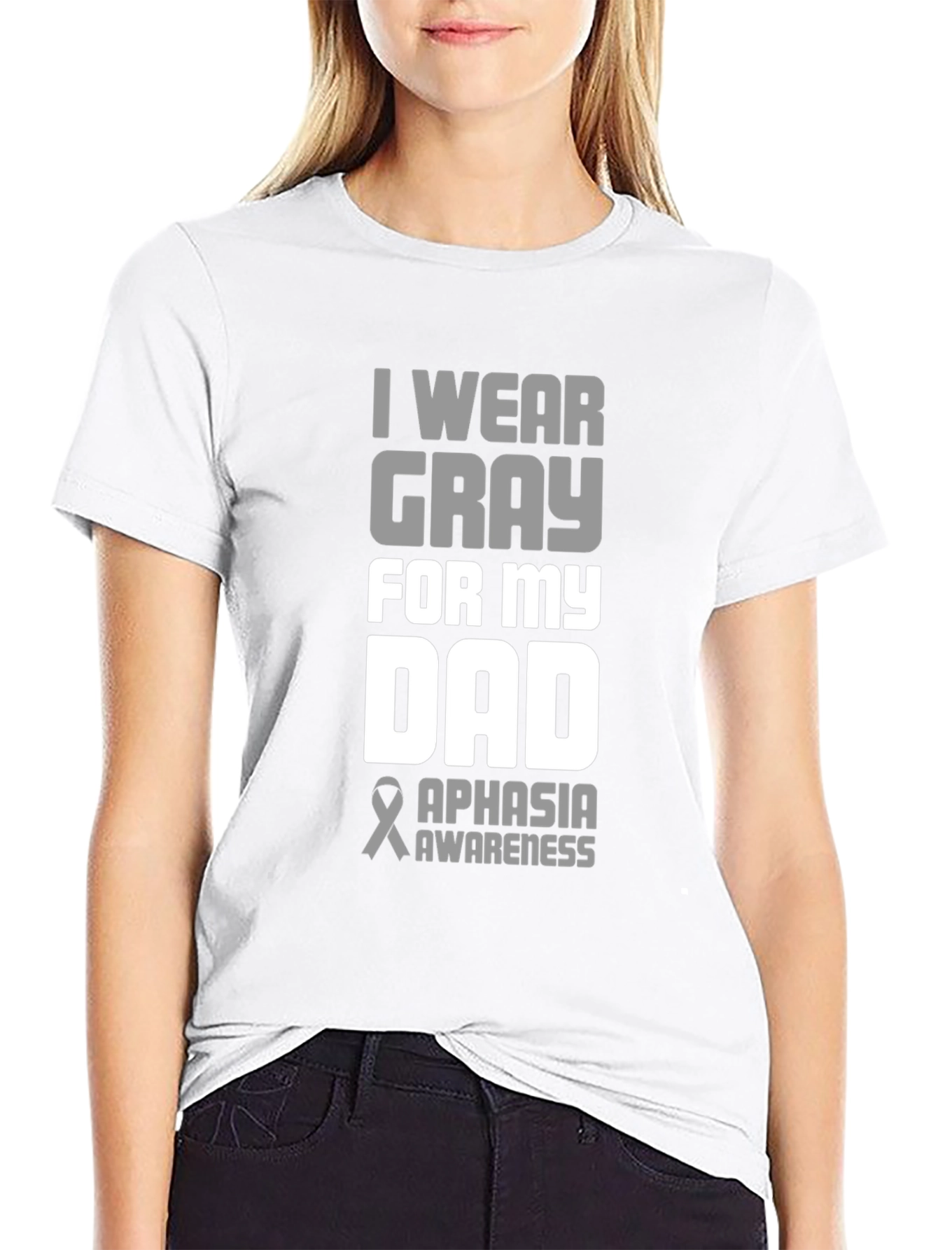 Gray Aphasia Awareness Dad T-Shirt