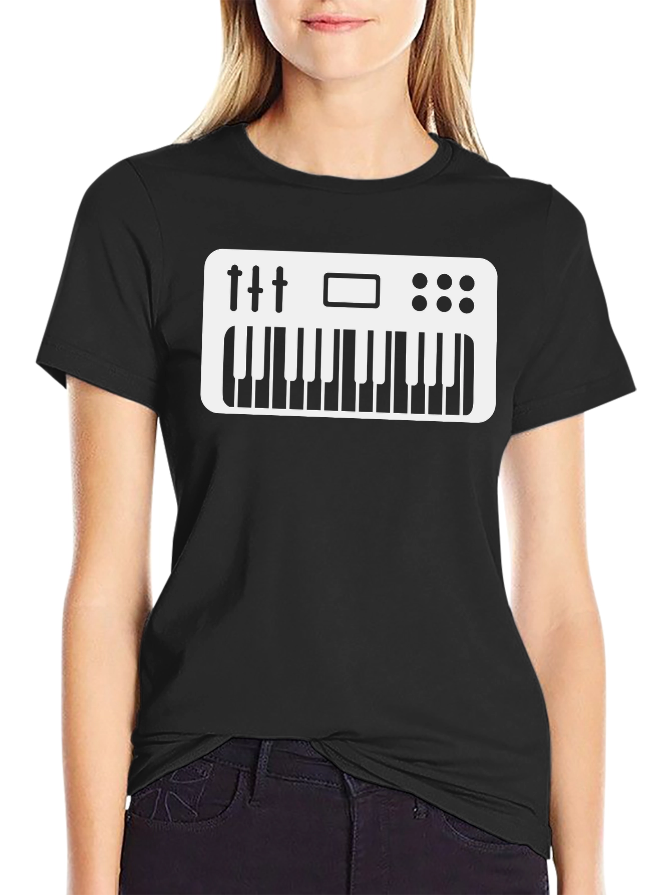 Synth Keyboard Graphic Tee - Musician Shirt