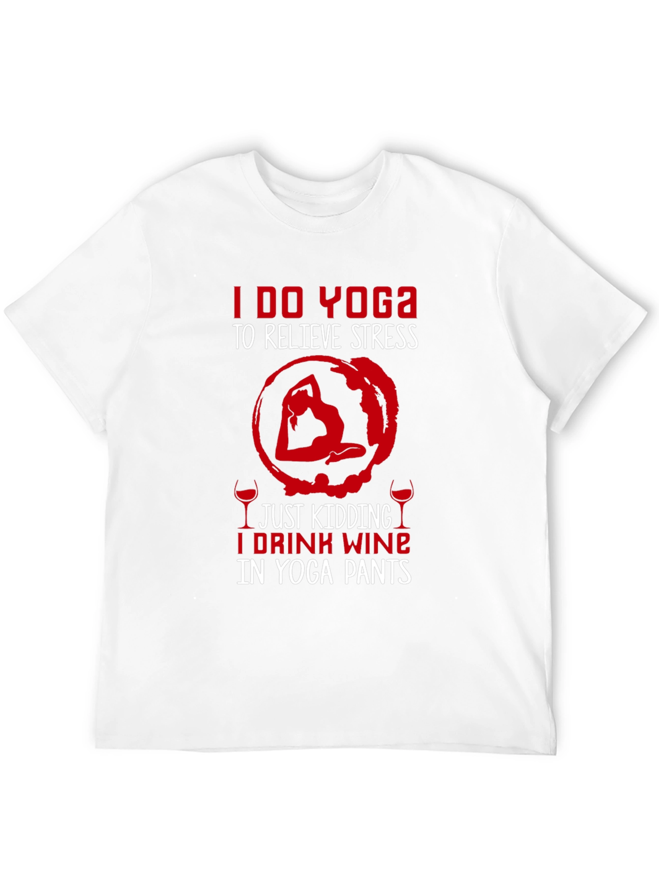 Yoga Wine T-Shirt - Funny Relaxing Tee