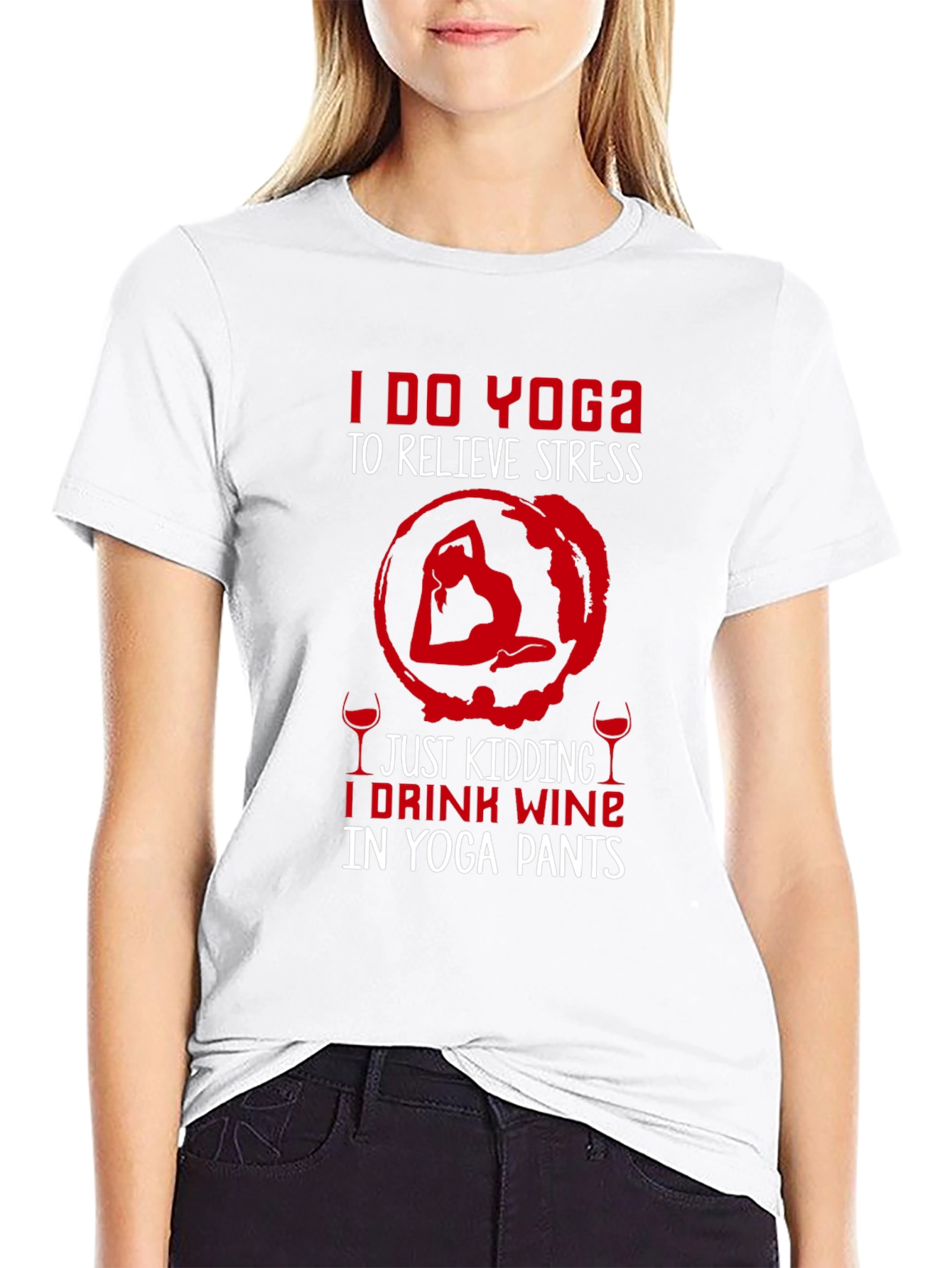 Yoga Wine T-Shirt - Funny Relaxing Tee