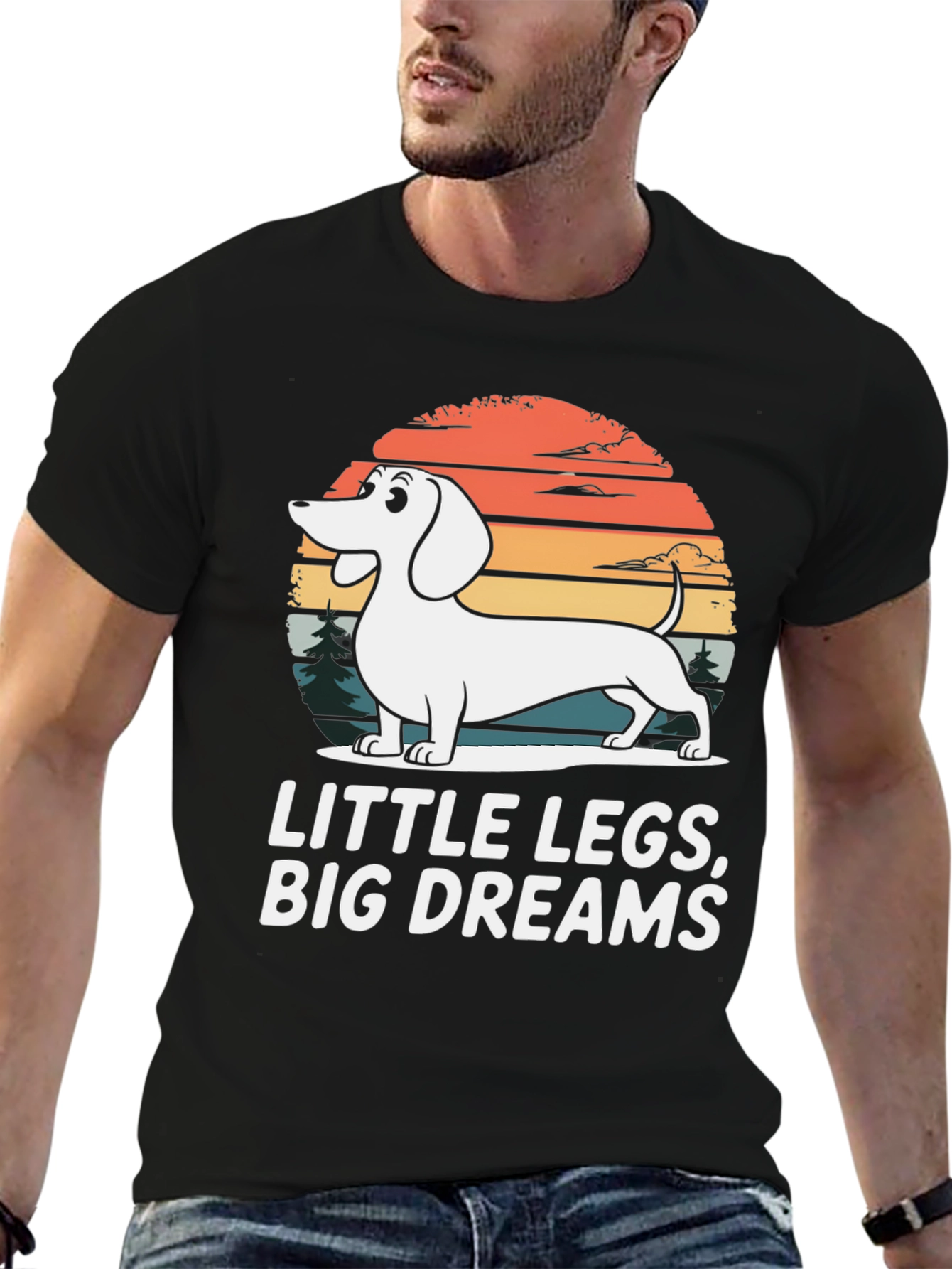 Dachshund Little Legs Big Dreams Graphic Tee