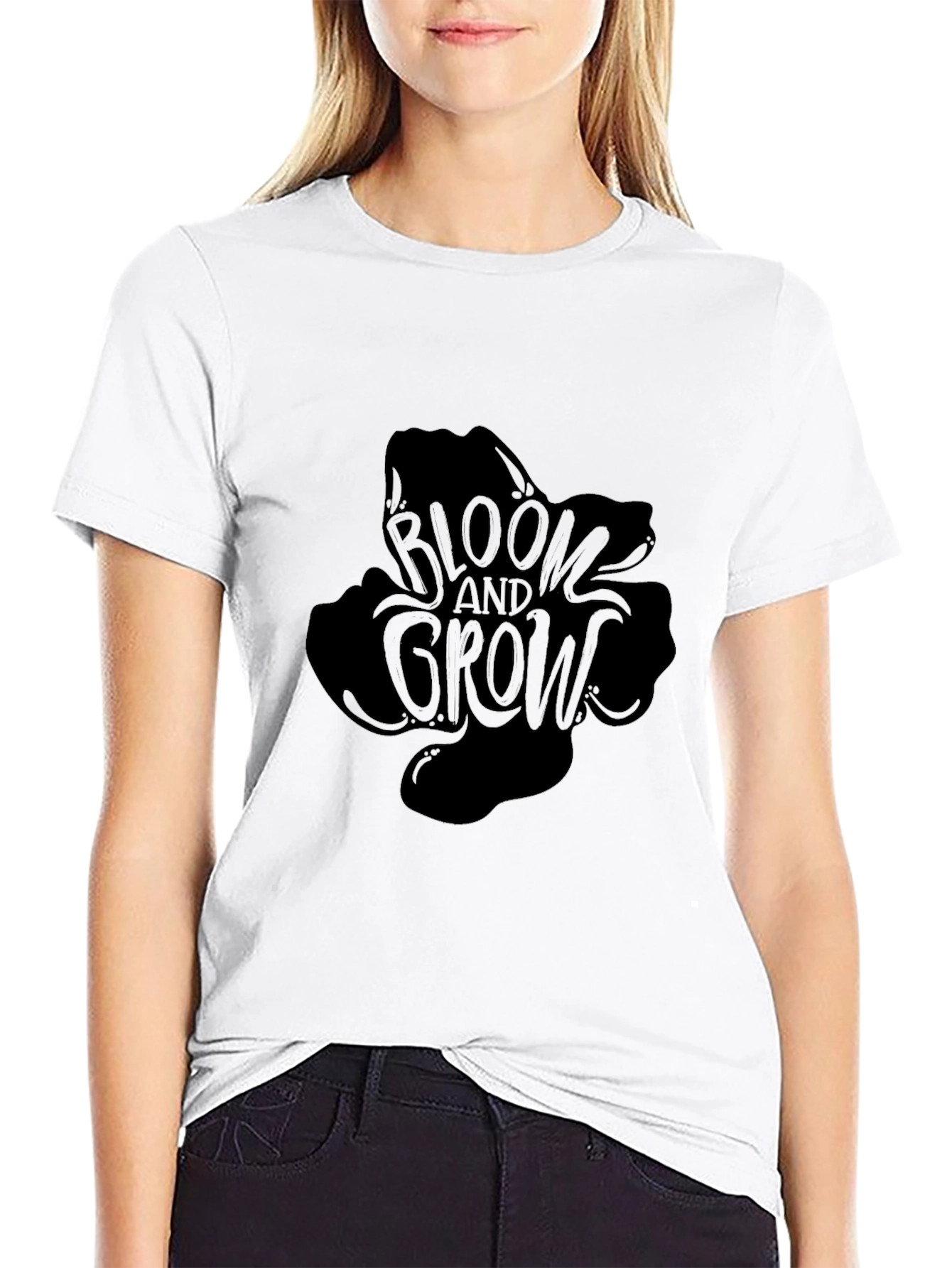 Bloom and Grow Black Graphic Tee