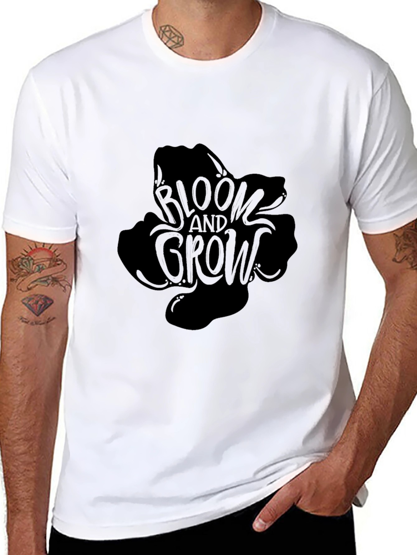 Bloom and Grow Black Graphic Tee