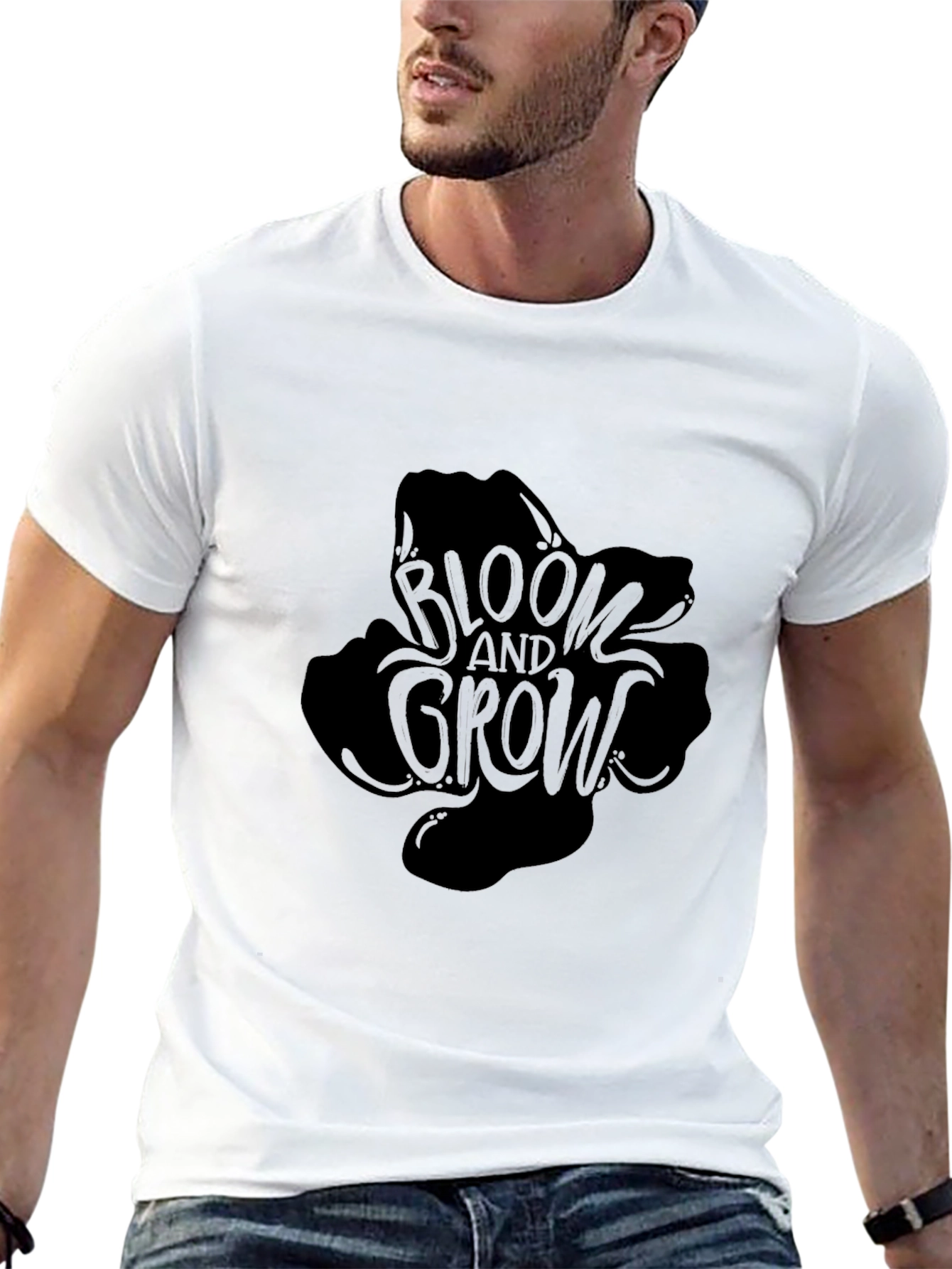 Bloom and Grow Black Graphic Tee