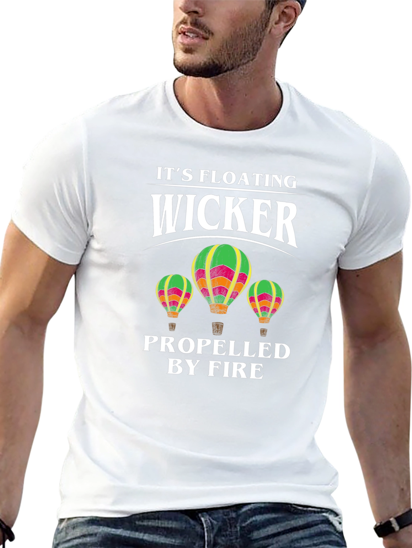 Wicker Hot Air Balloon Graphic T-Shirt