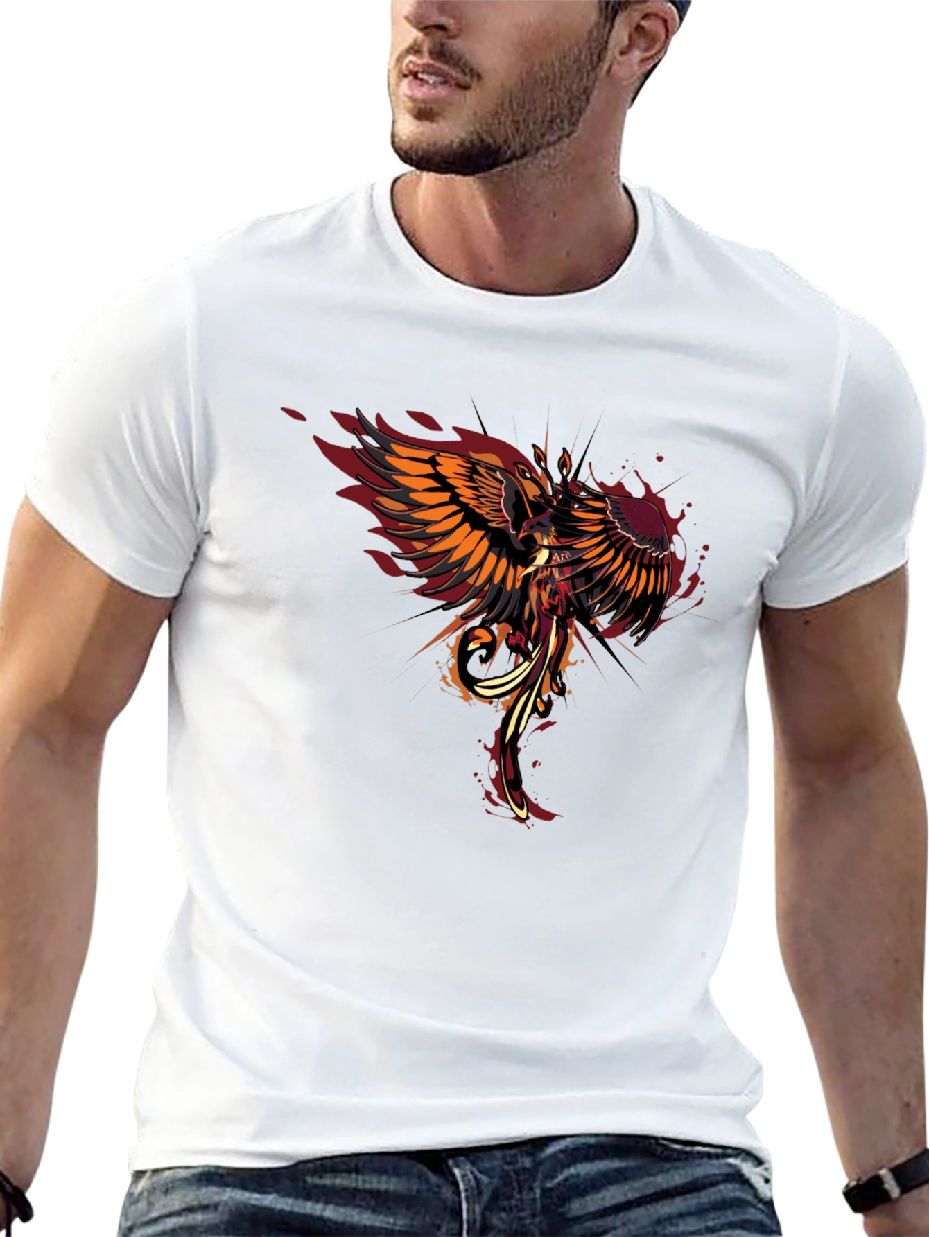 Phoenix Graphic T-Shirt - Bold Bird Design