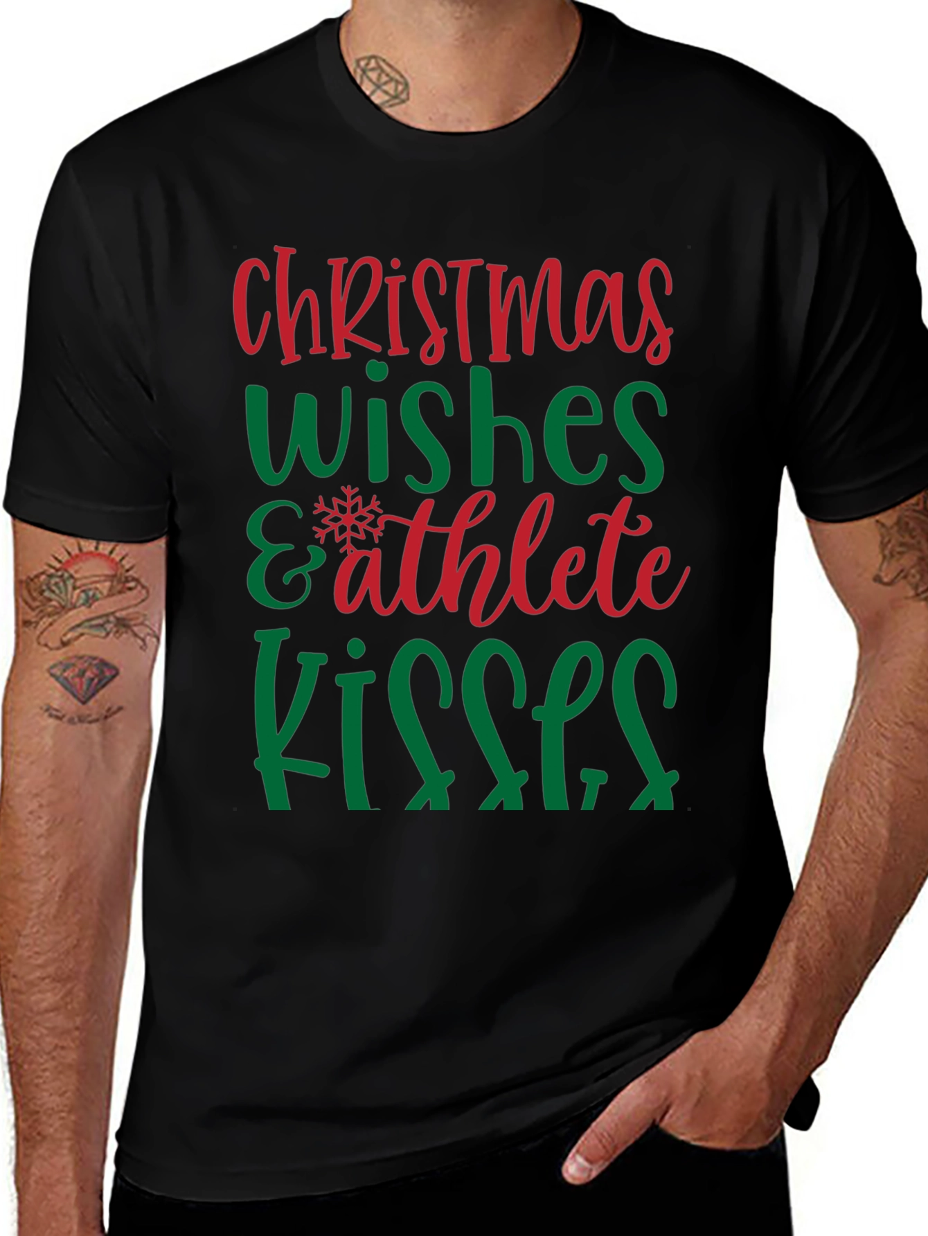 Christmas Wishes Athlete Kisses Graphic Tee