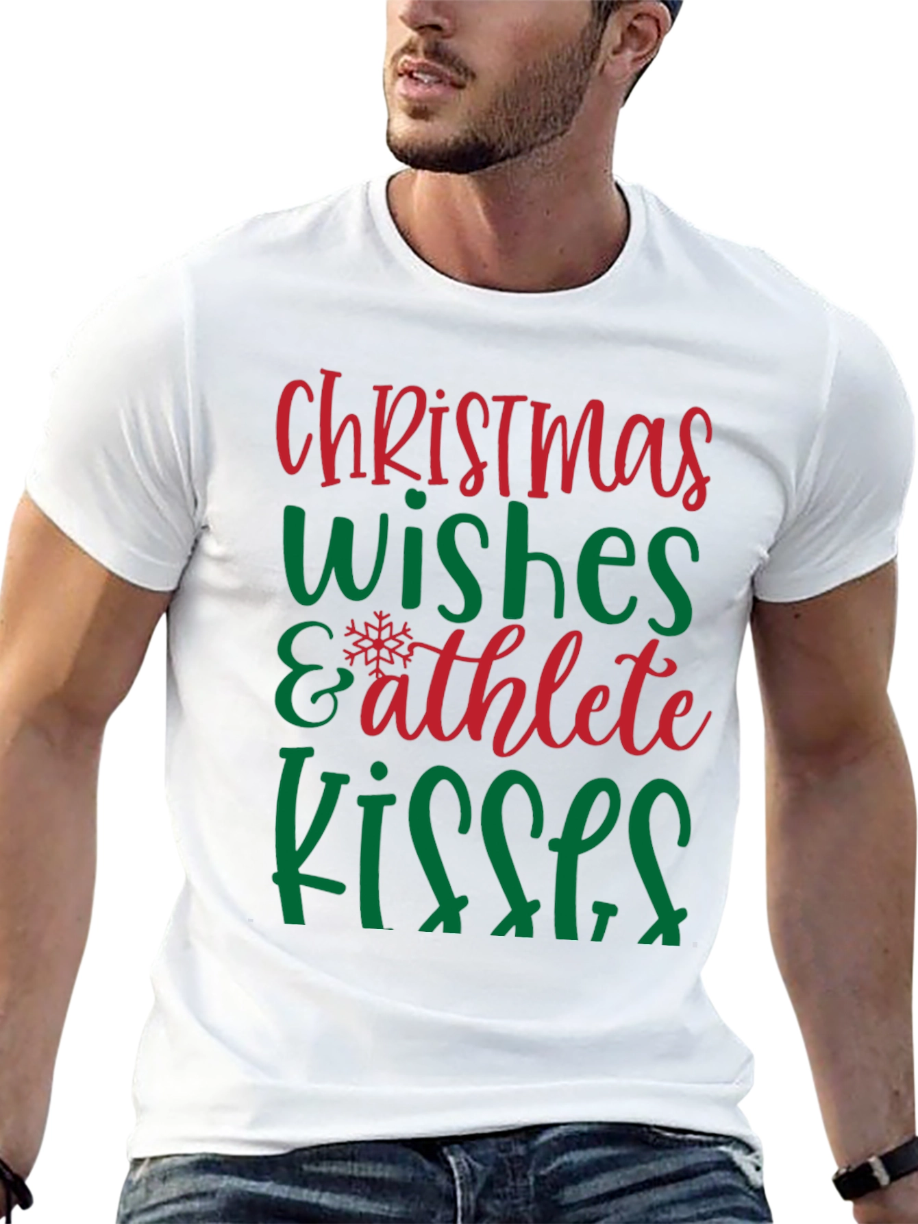 Christmas Wishes Athlete Kisses Graphic Tee