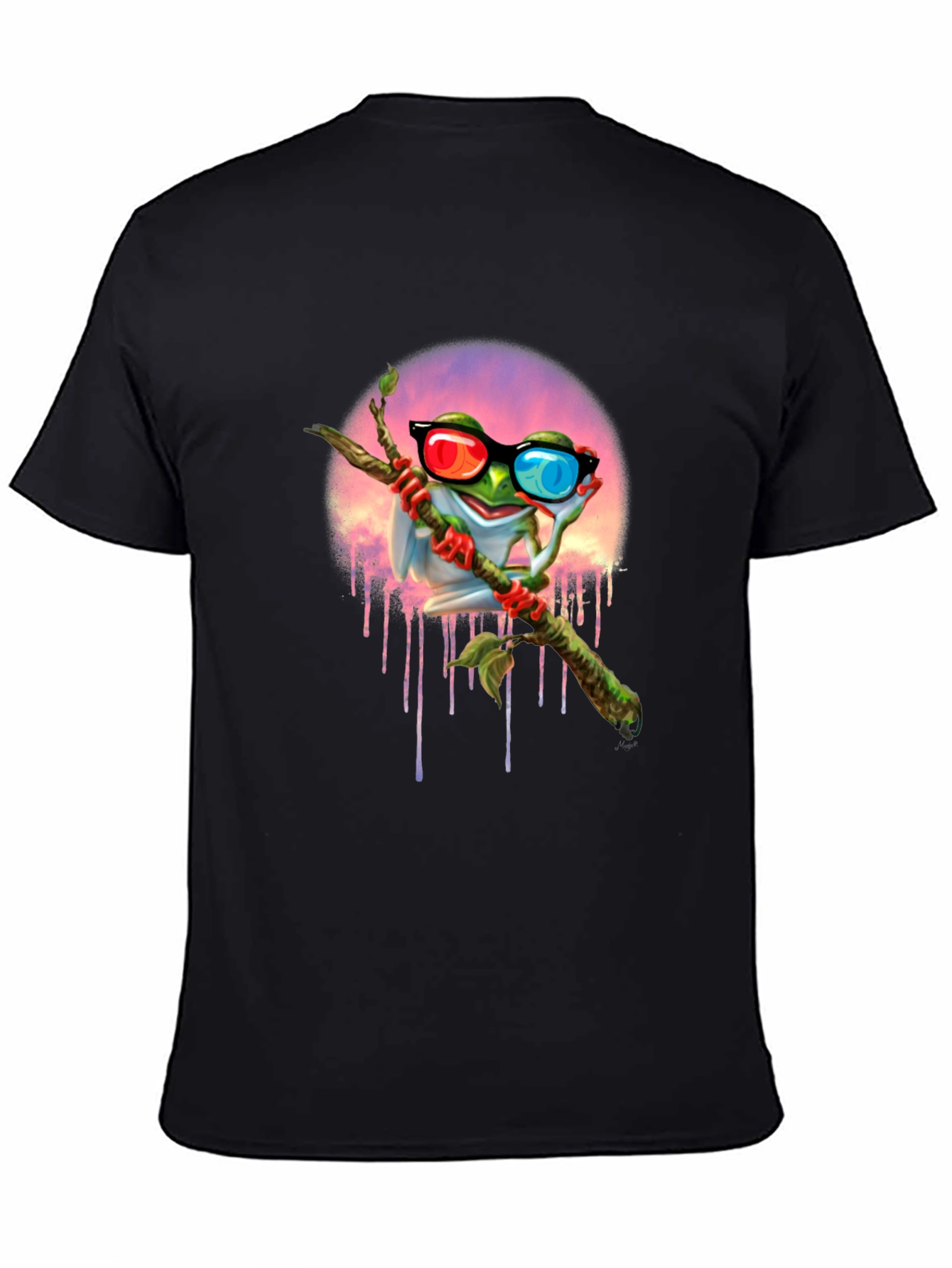 Frog with 3D Glasses Graphic T-Shirt