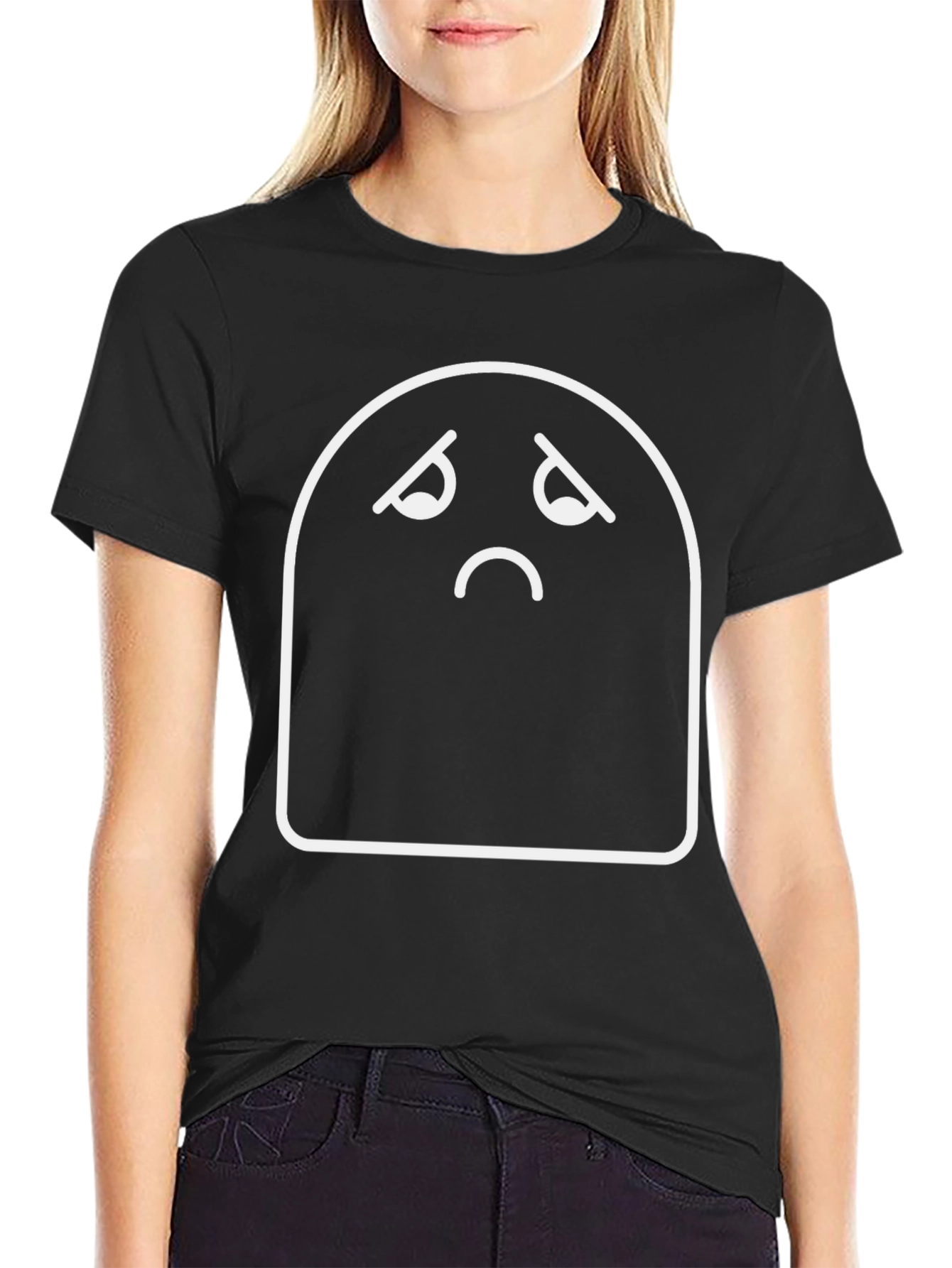 Sad Mood Graphic Tee - Comfort Black T-Shirt