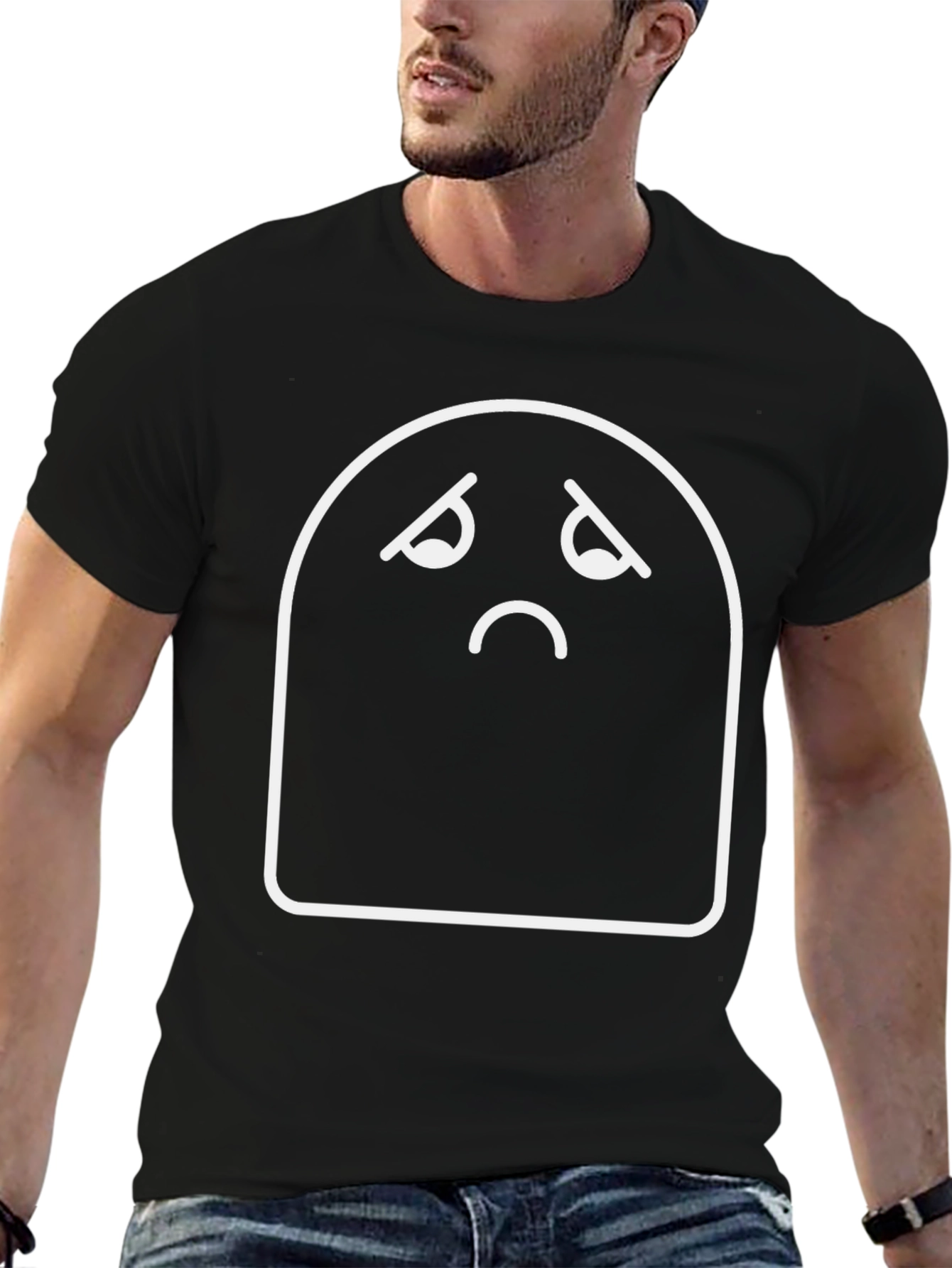 Sad Mood Graphic Tee - Comfort Black T-Shirt