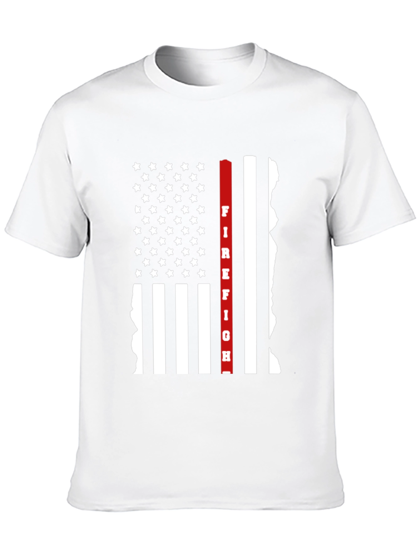 Firefighter Thin Red Line American Flag Graphic T-Shirt