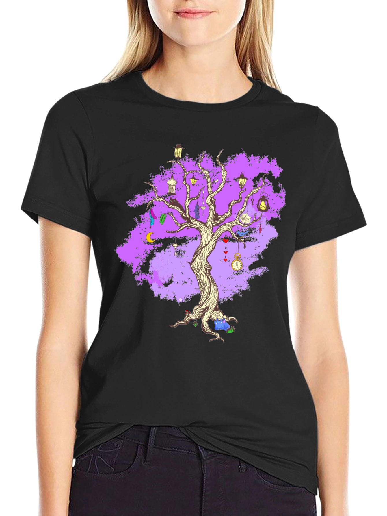 Enchanted Tree Graphic Tee - Unique Fantasy Design