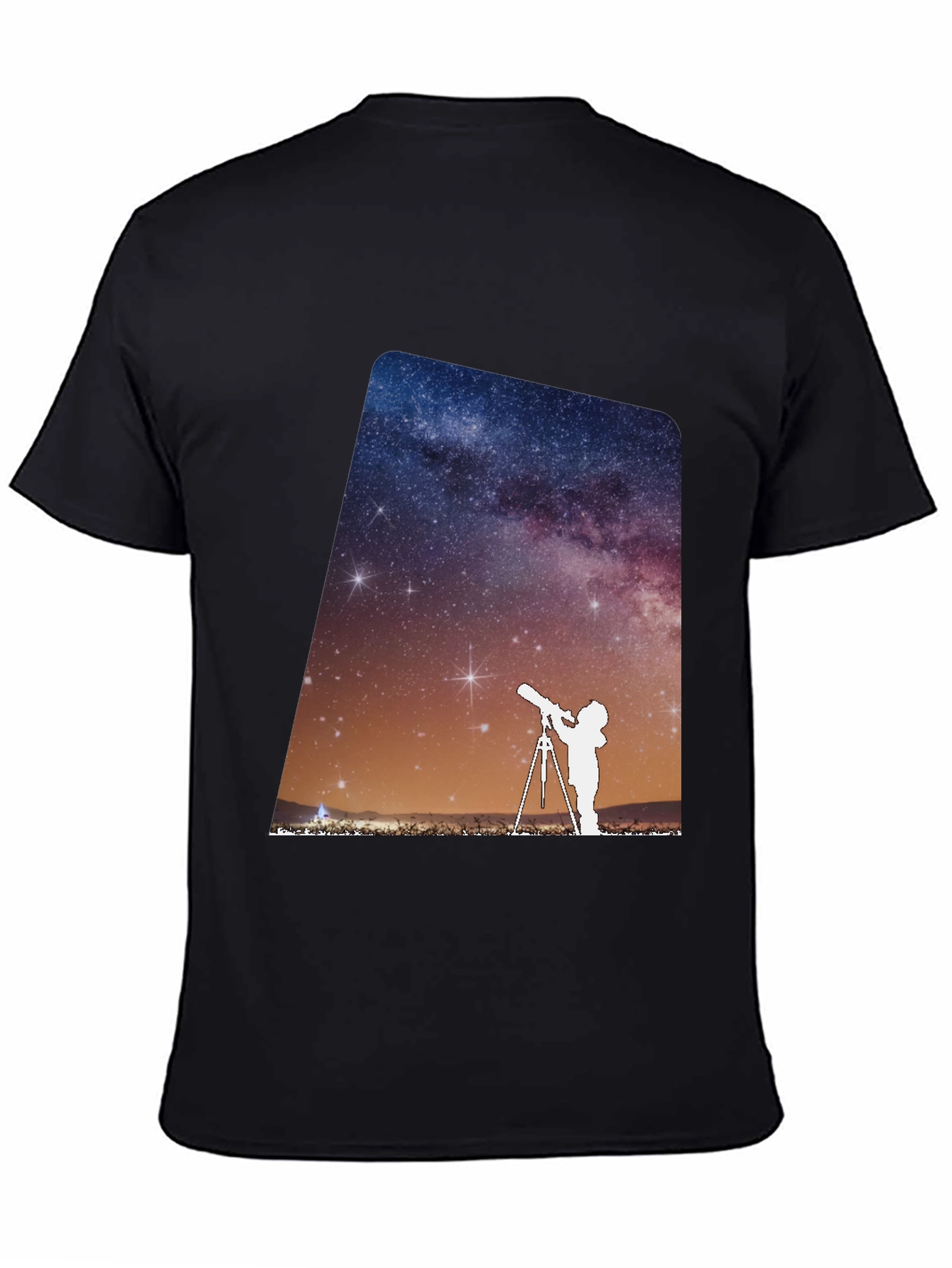 Star Gazing Graphic Tee - Black Cotton Blend