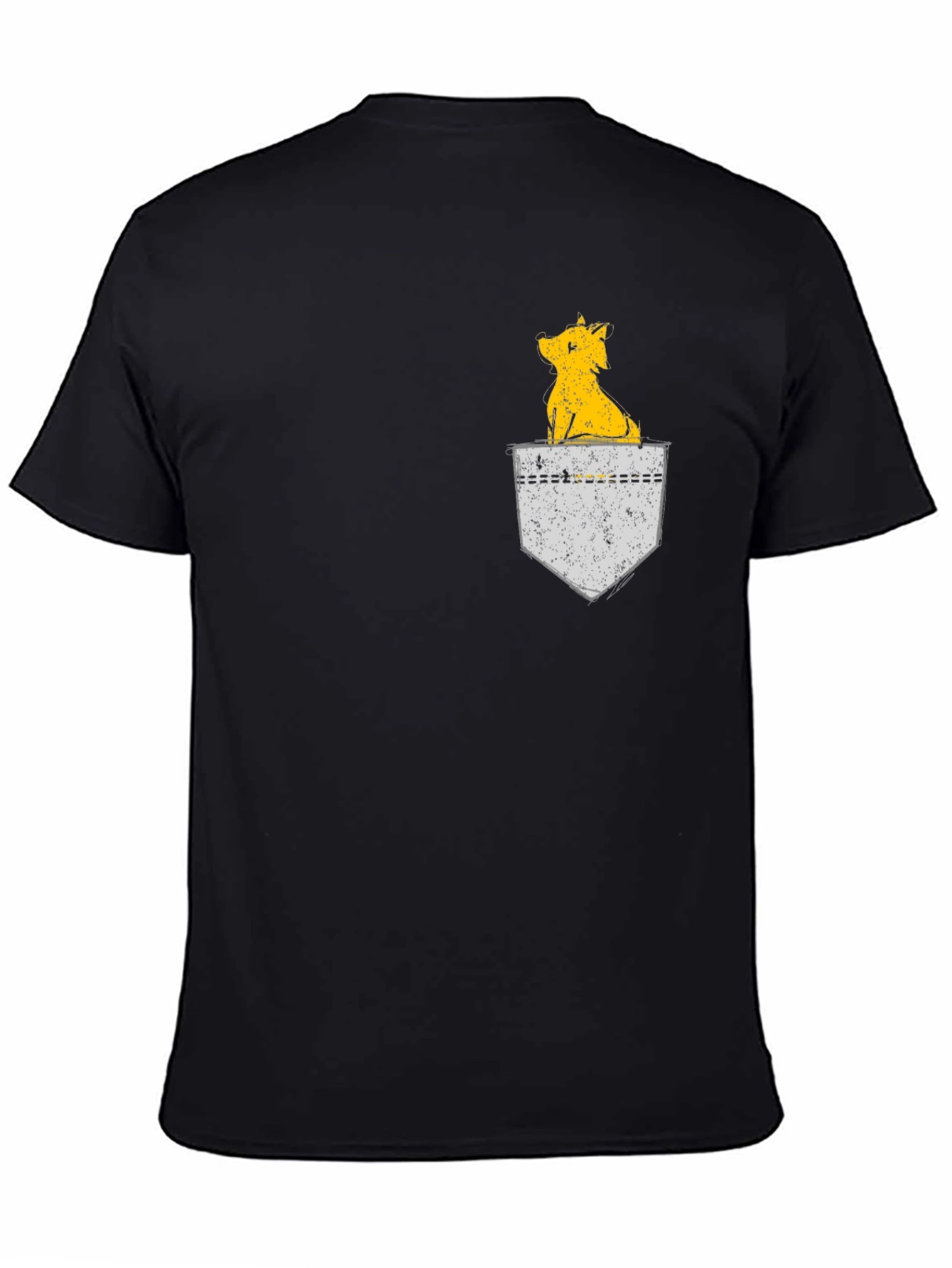Dog in Pocket Graphic Tee - Black Casual Shirt