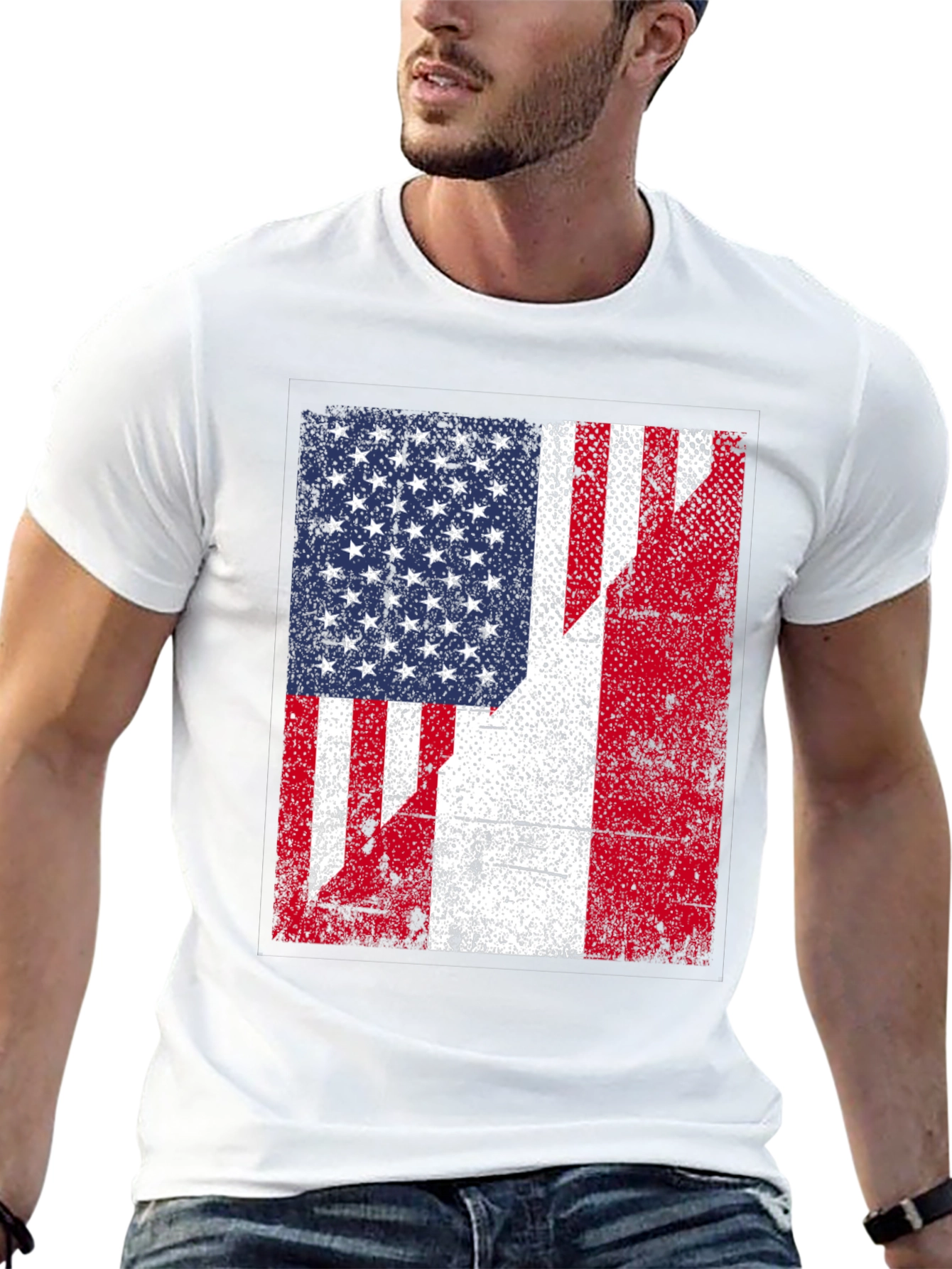 USA/Peru Flag Graphic Tee - Patriotic Fusion