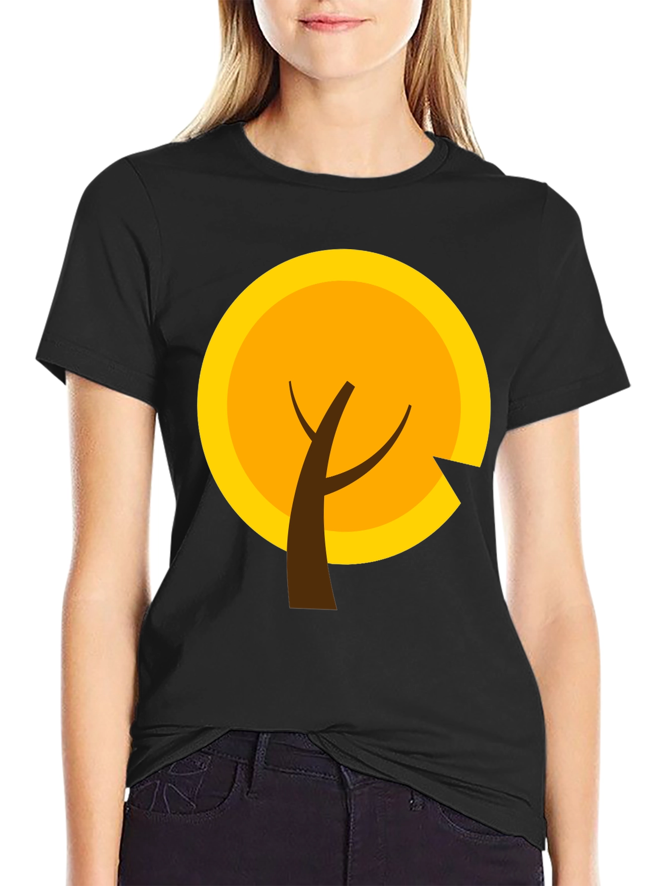 Modern Graphic Tee - Autumn Tree Design
