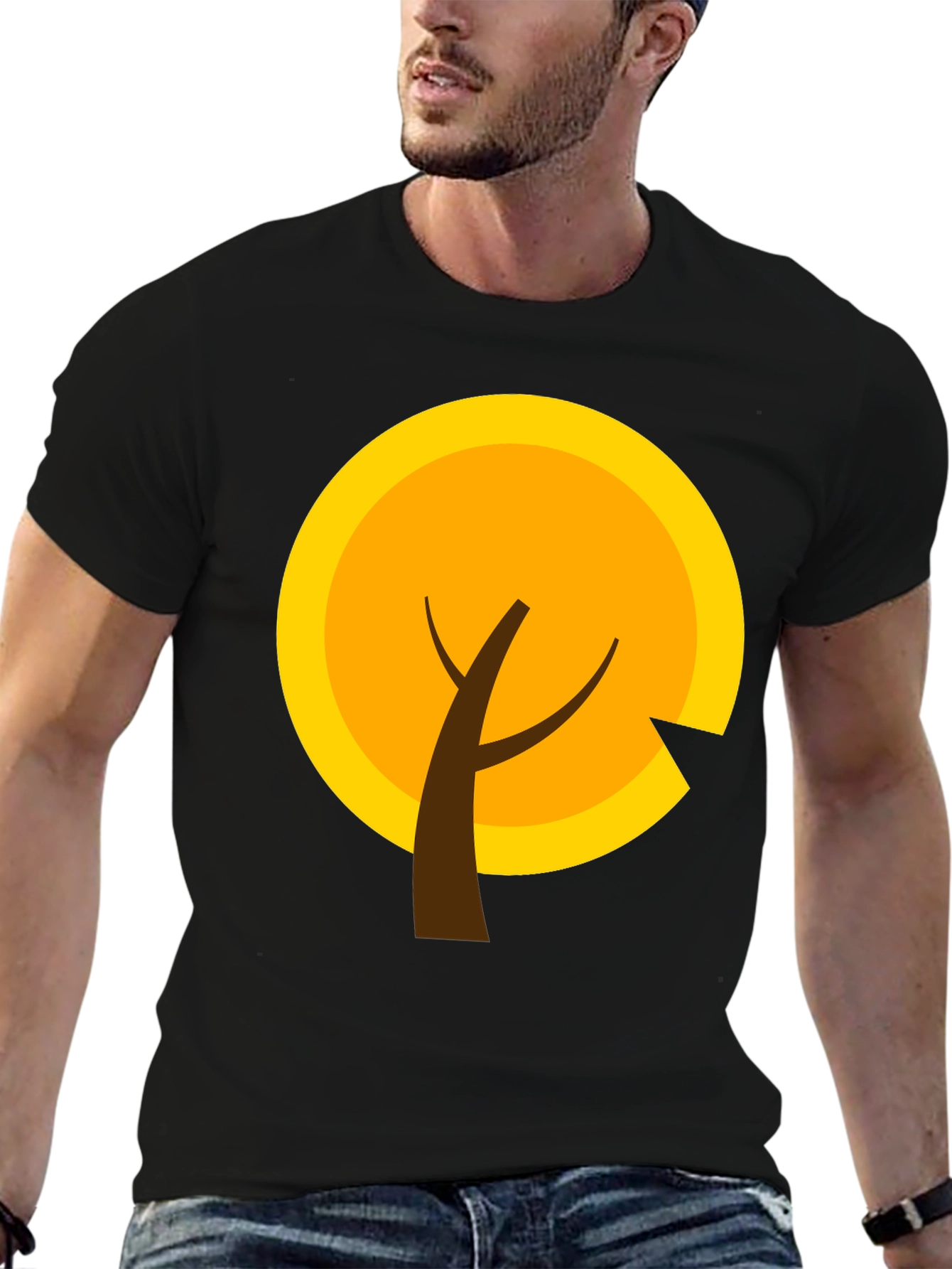 Modern Graphic Tee - Autumn Tree Design