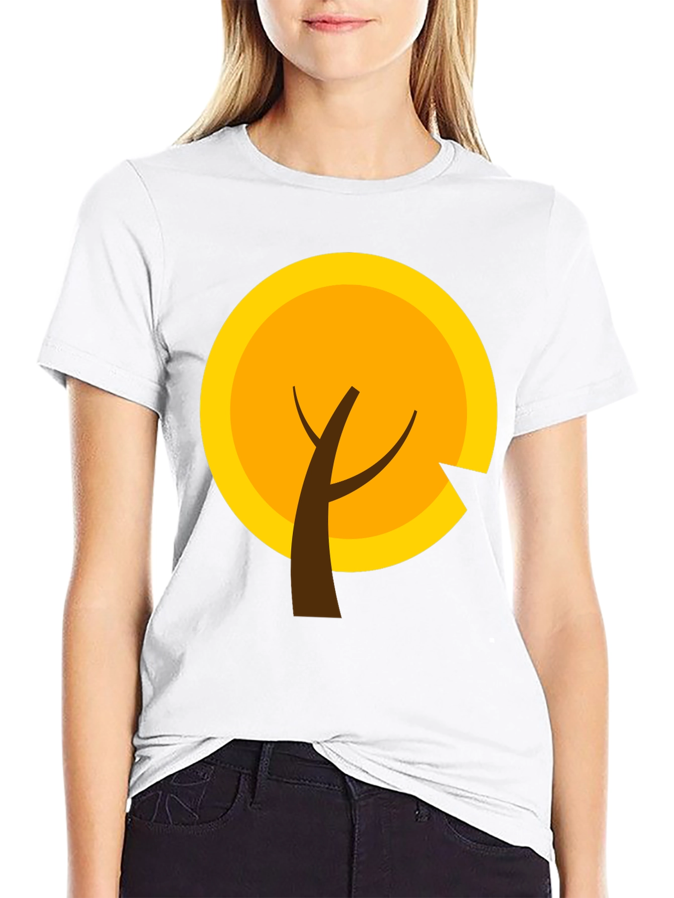 Modern Graphic Tee - Autumn Tree Design