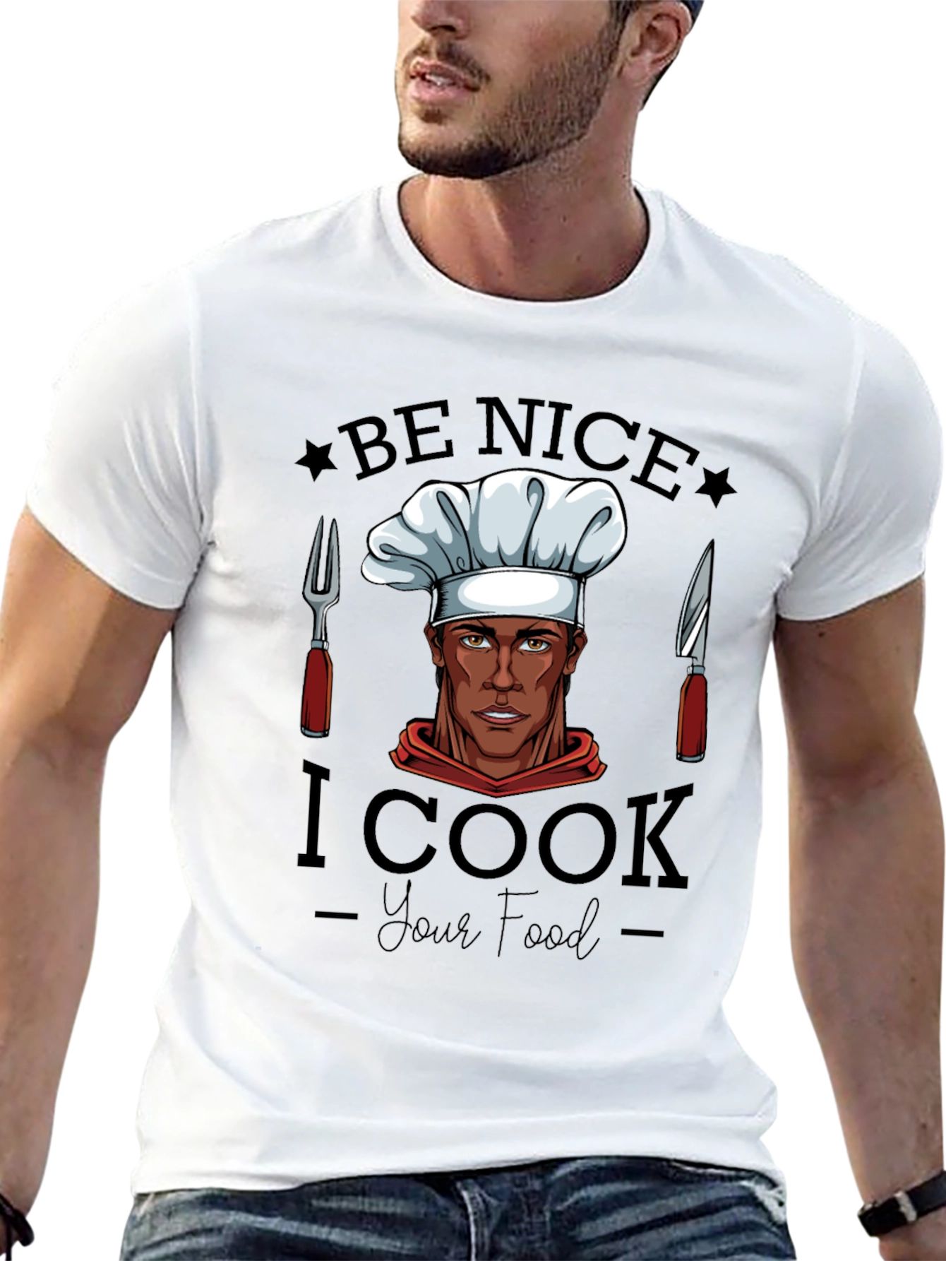 Be Nice I Cook Your Food Black Graphic Tee