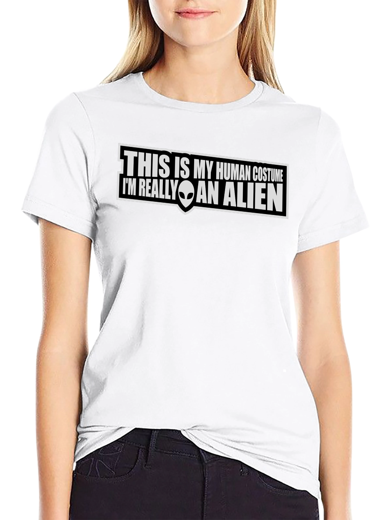 Human Costume Alien T-Shirt Funny Graphic Tee