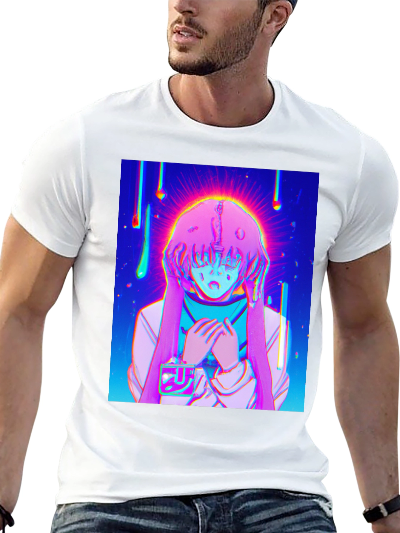 Anime Girl Graphic T-Shirt - Vivid Black Tee