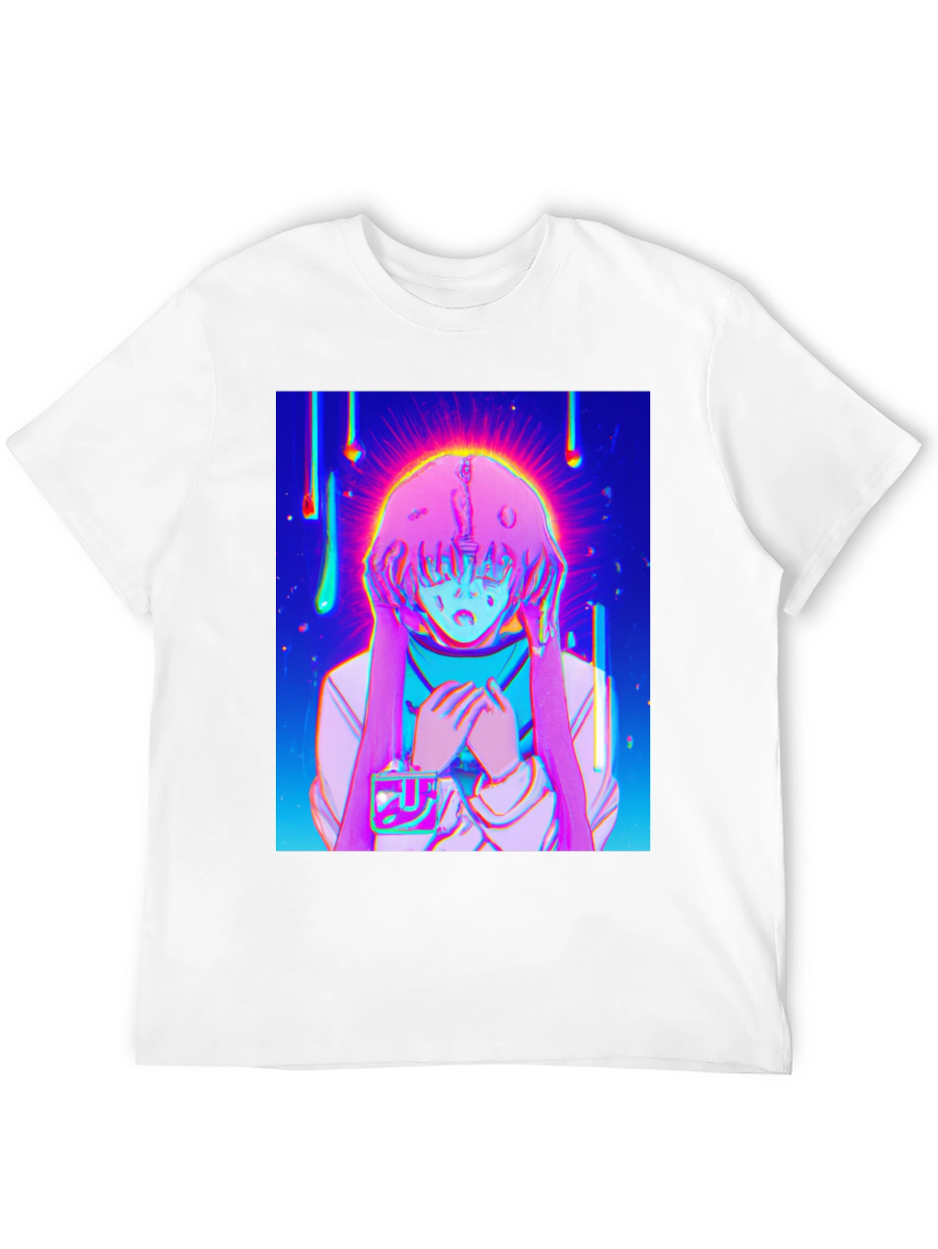 Anime Girl Graphic T-Shirt - Vivid Black Tee