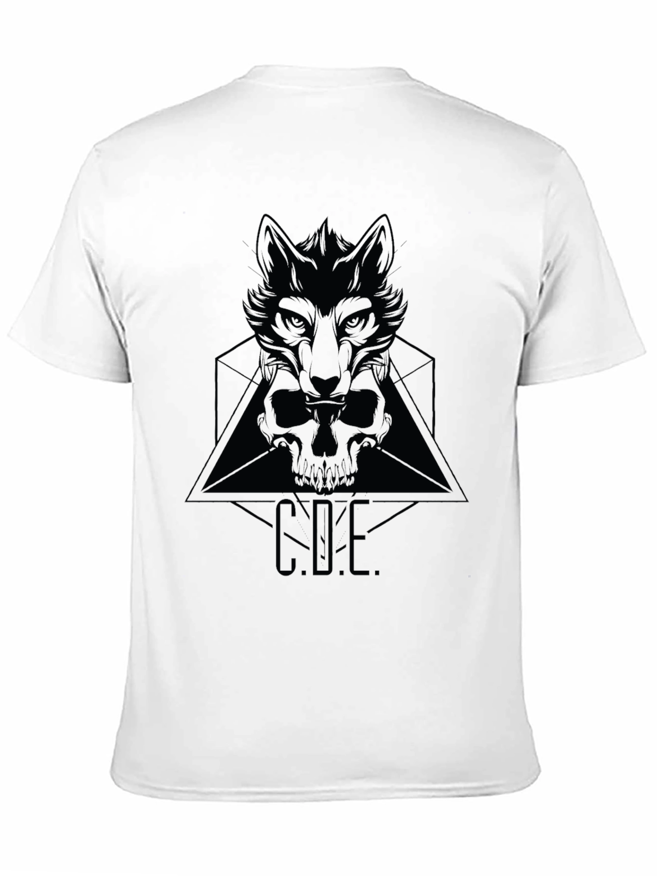 Wolf Skull Graphic T-Shirt - Mens Black Tee