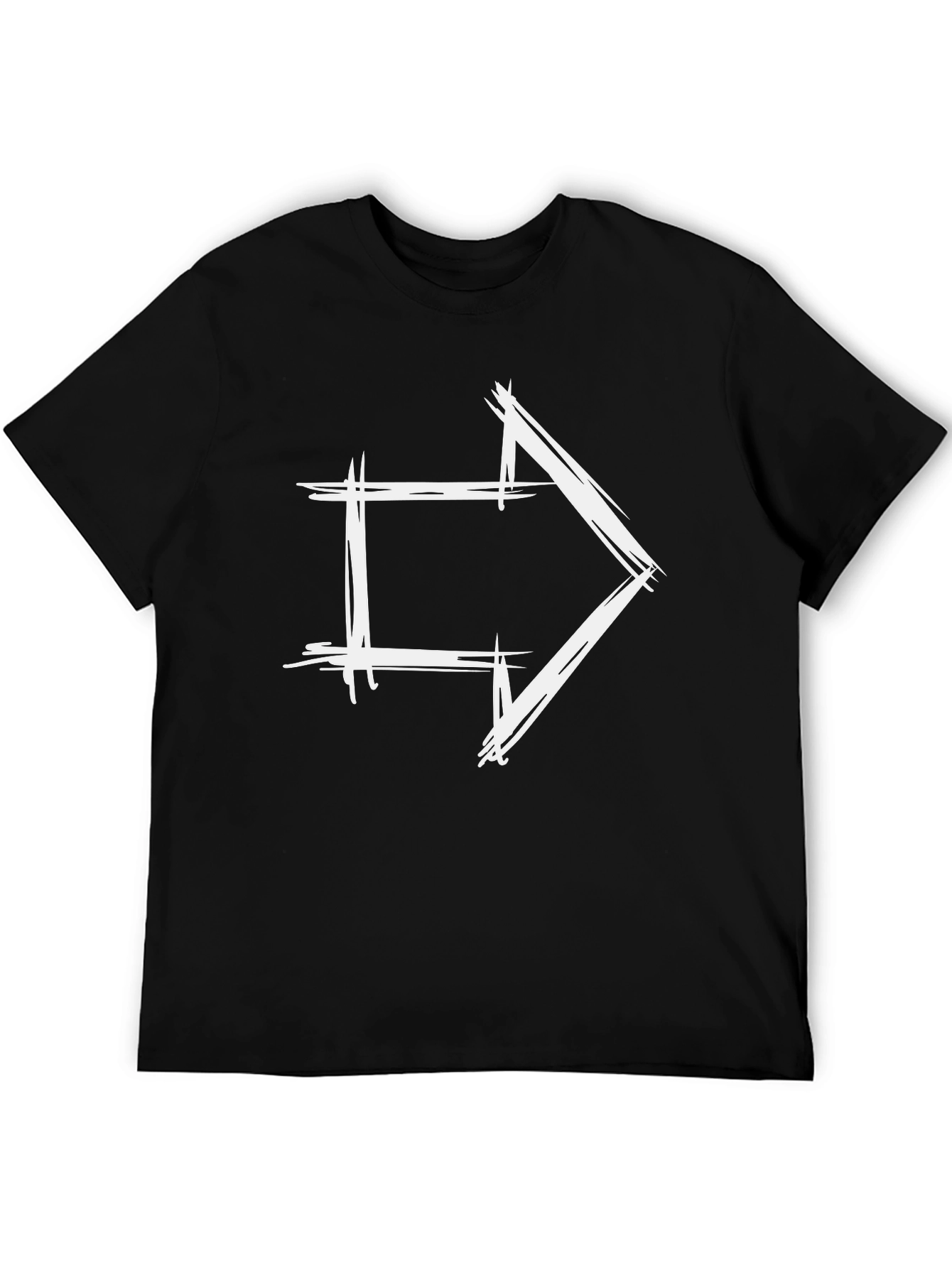 Modern Arrow Graphic Tee - Black Cotton T-Shirt