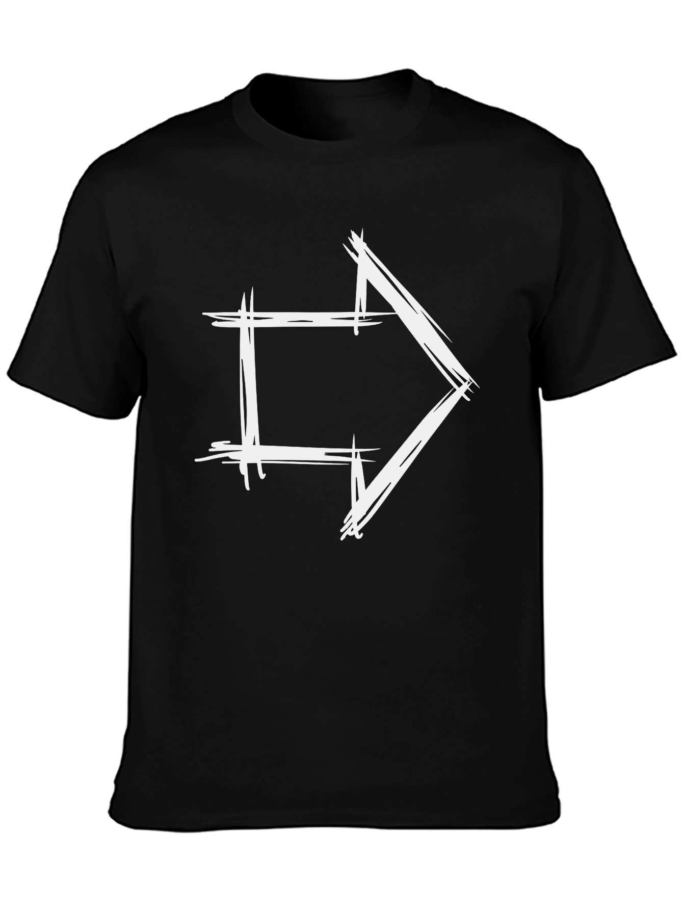Modern Arrow Graphic Tee - Black Cotton T-Shirt