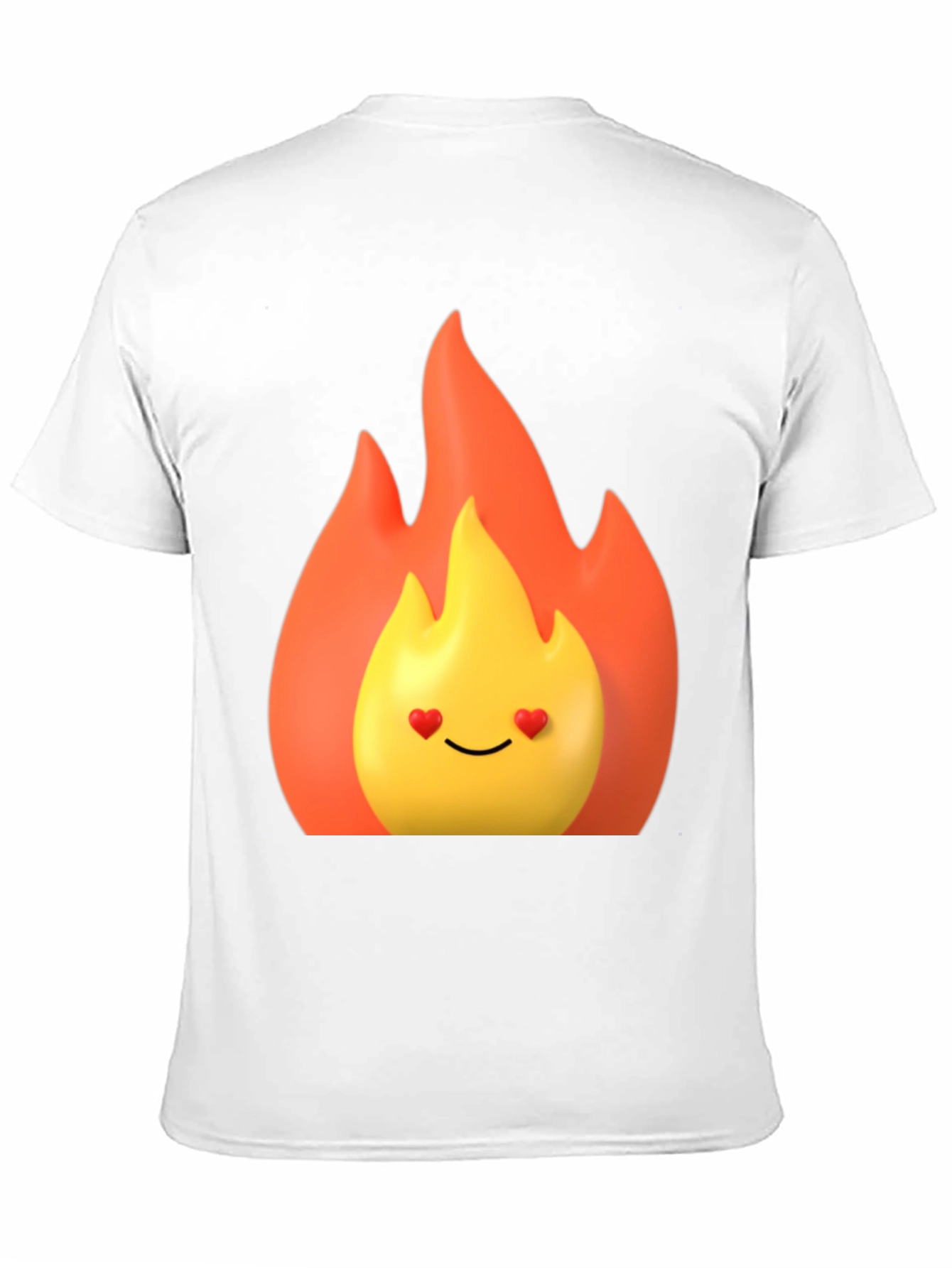Flaming Heart Eyes Emoji Black T-Shirt