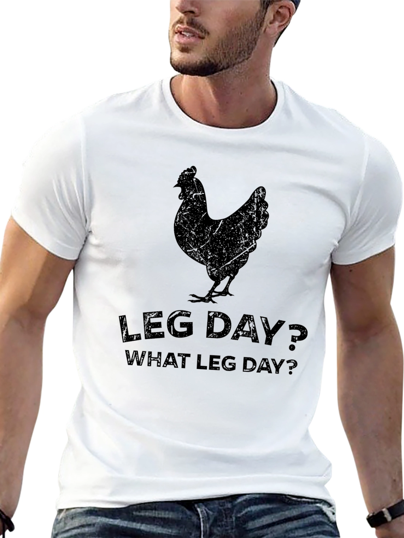 Leg Day Chicken T-Shirt - Funny Workout Tee