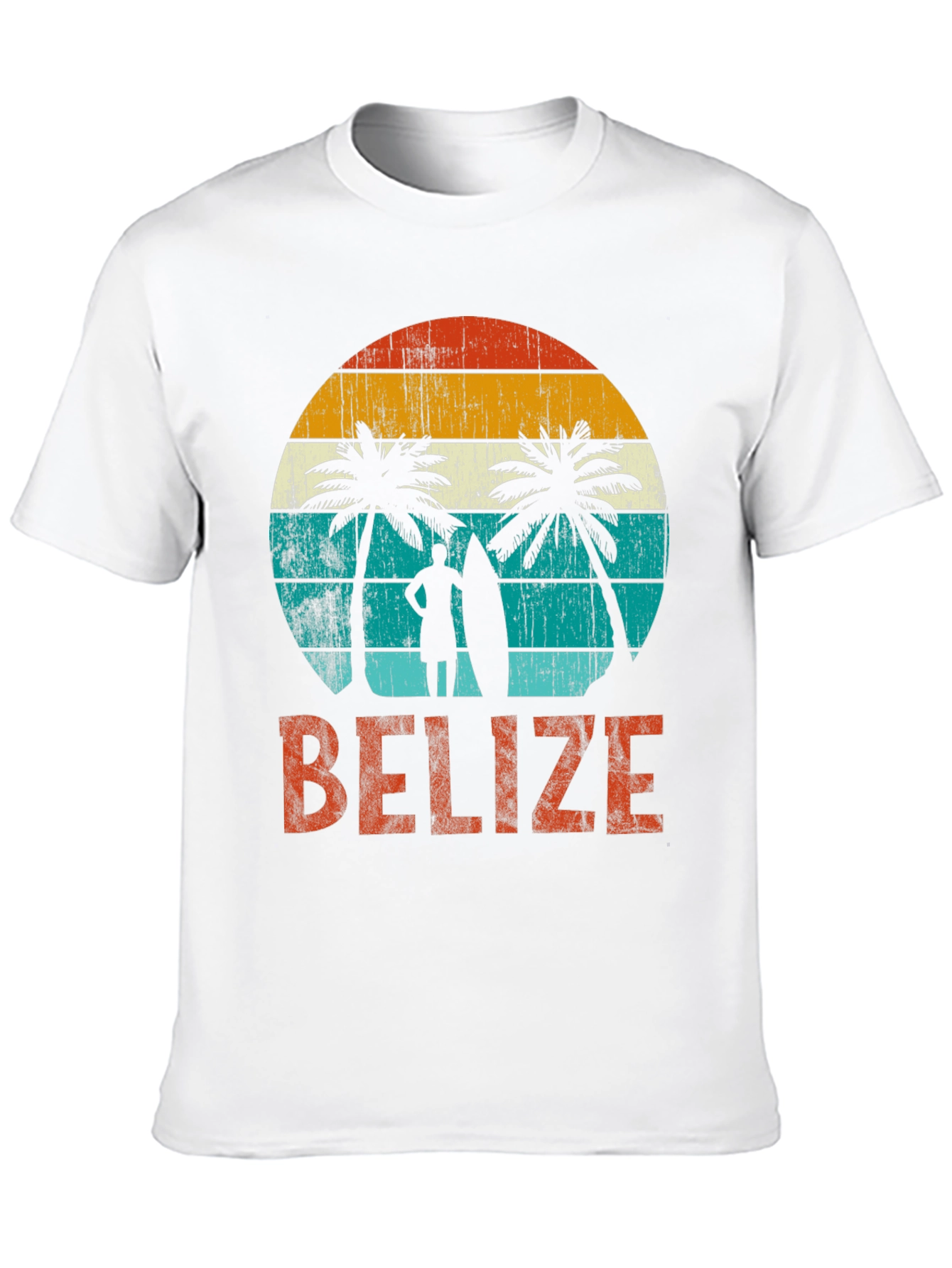 Belize Sunset Surf T-Shirt - Retro Beach Vibes