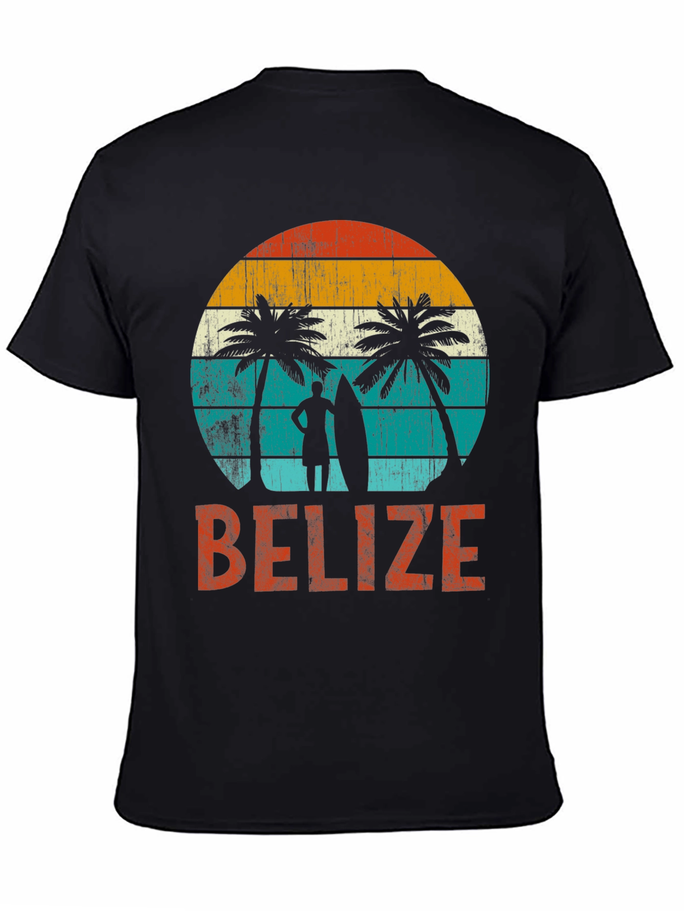 Belize Sunset Surf T-Shirt - Retro Beach Vibes