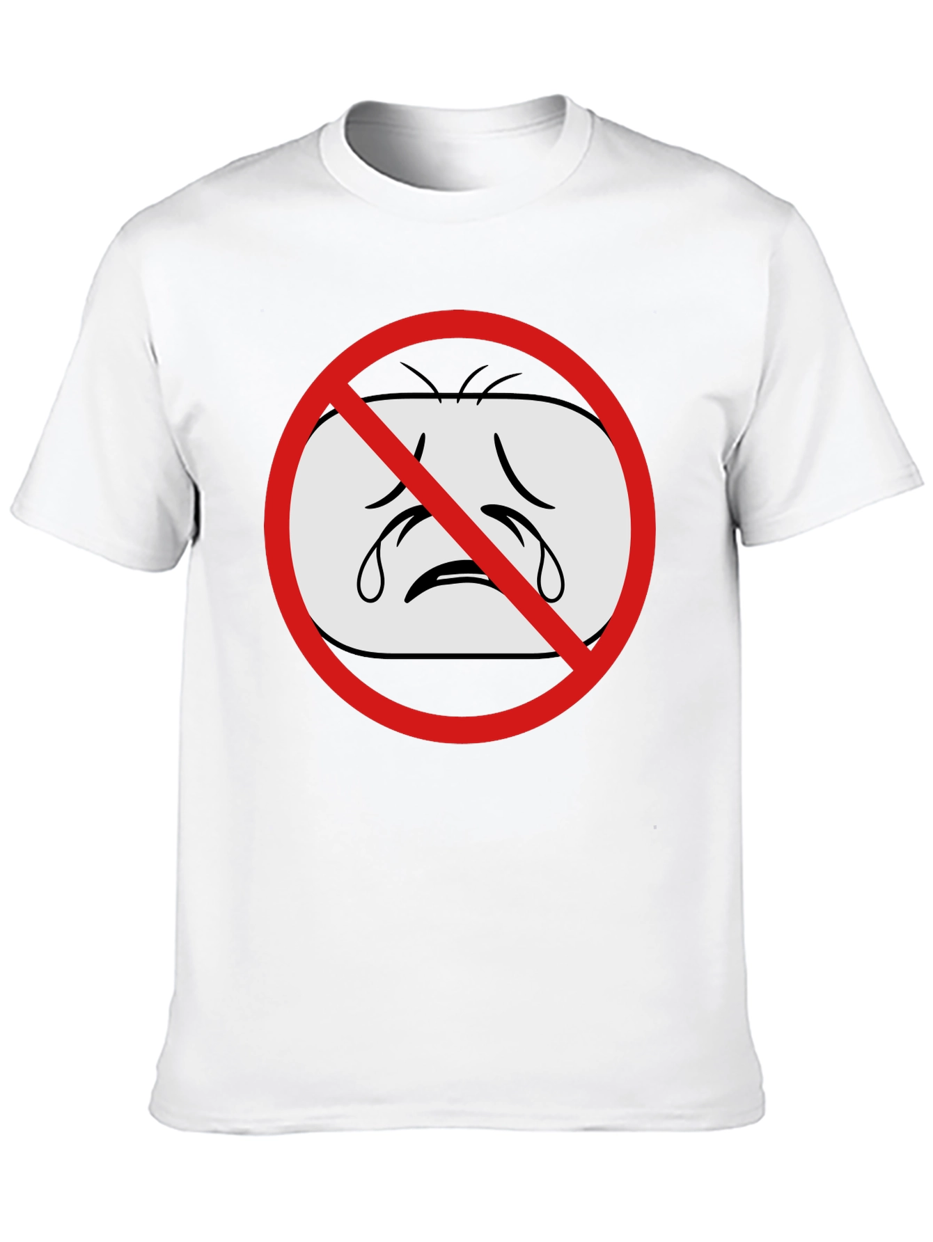 No Crying Graphic T-Shirt - Black Cotton Tee