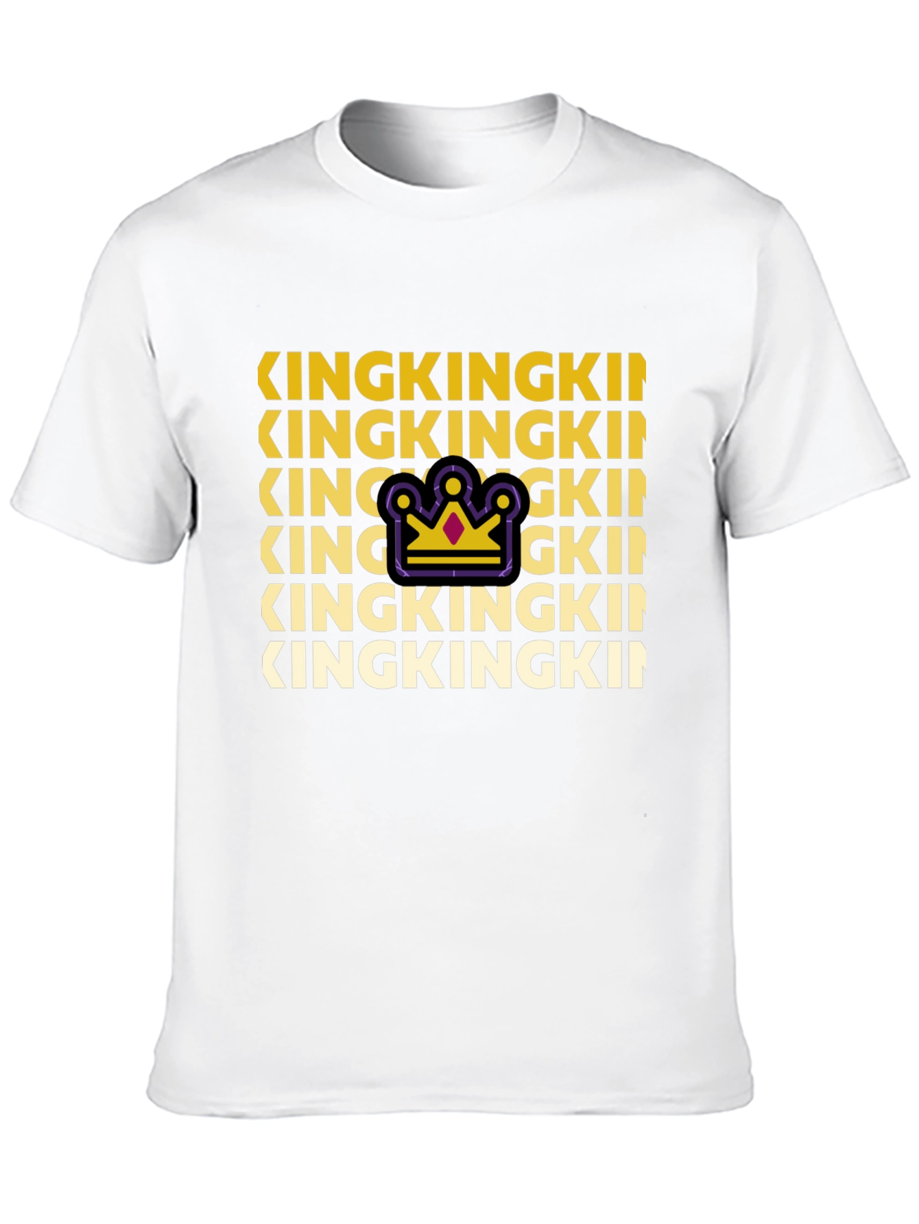 King Graphic Print Crew Neck Tee - Black