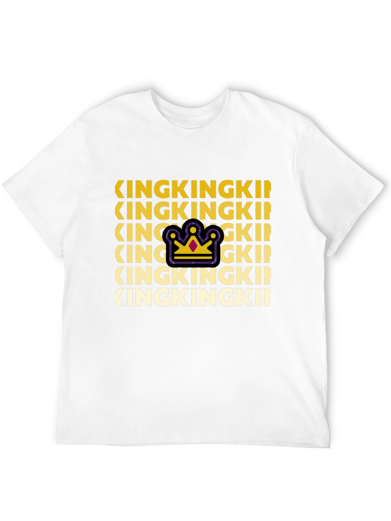 King Graphic Print Crew Neck Tee - Black