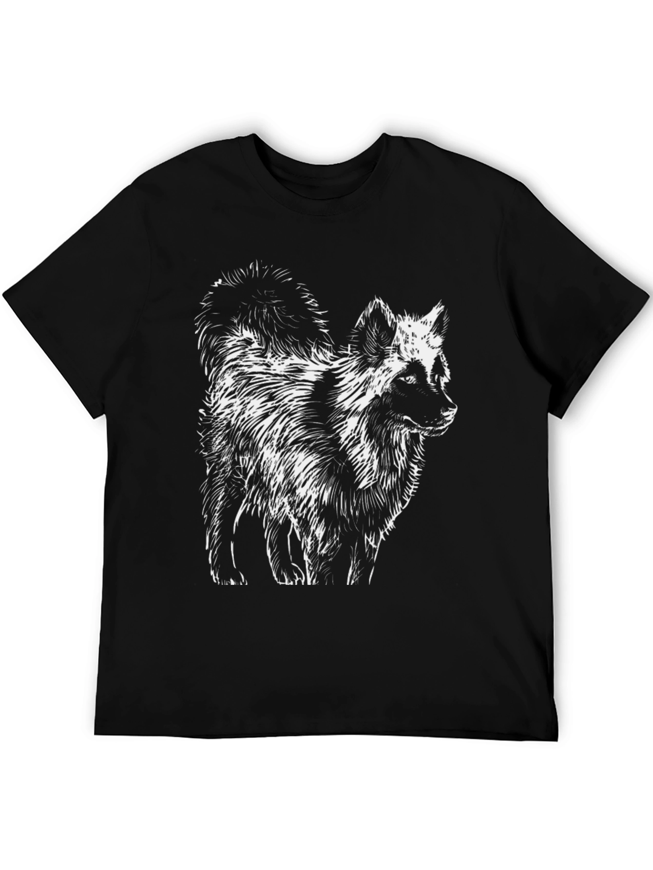 Black T-Shirt with Fox Graphic