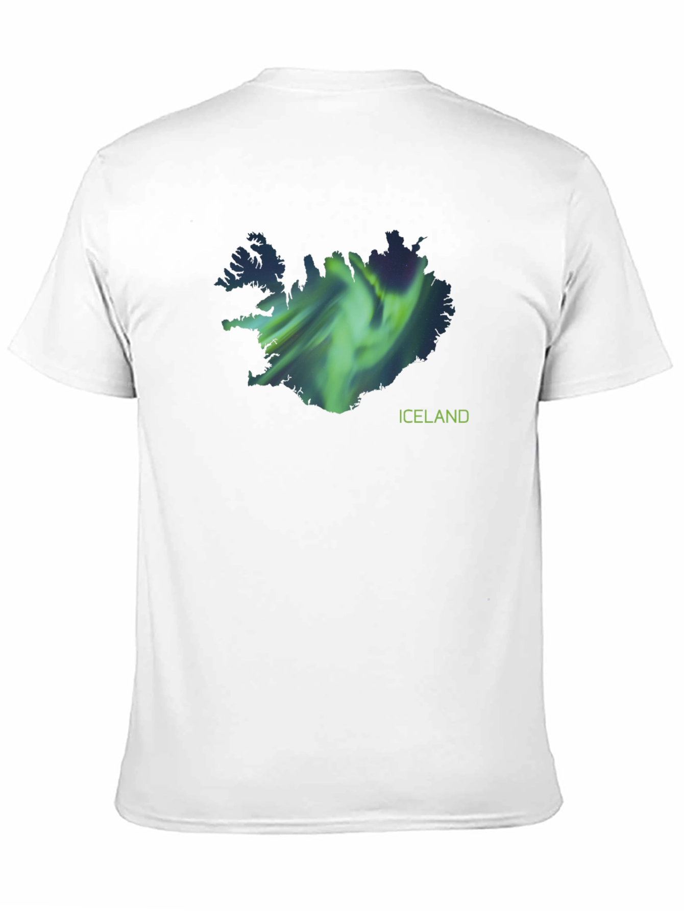 Iceland Aurora Borealis Map Black T-Shirt