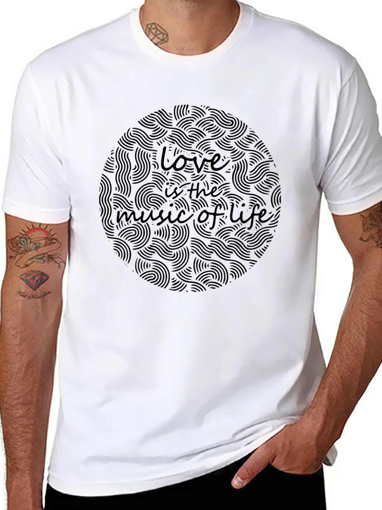Love is the Music of Life Black T-Shirt