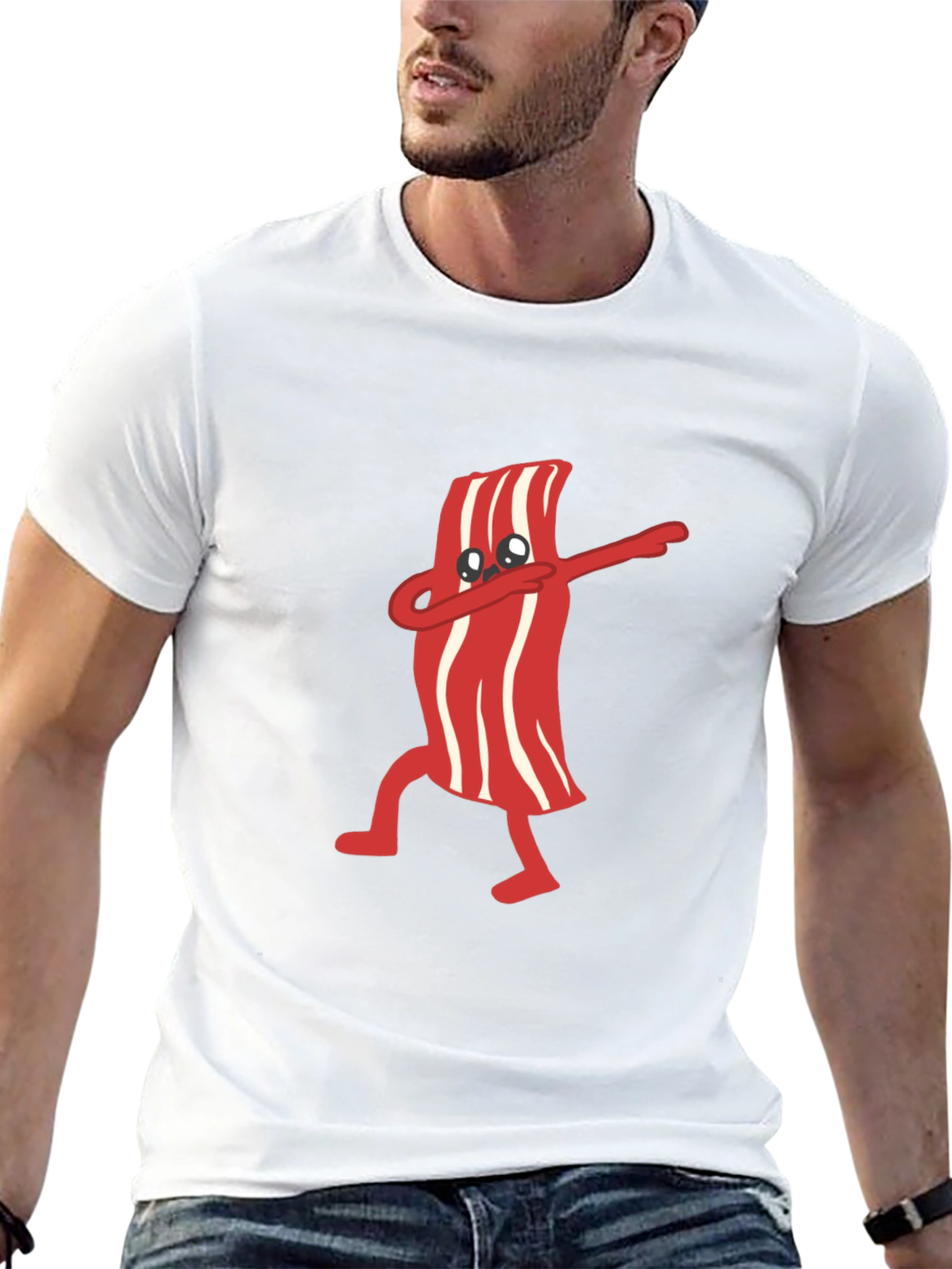 Dabbing Bacon Graphic Tee - Black T-Shirt