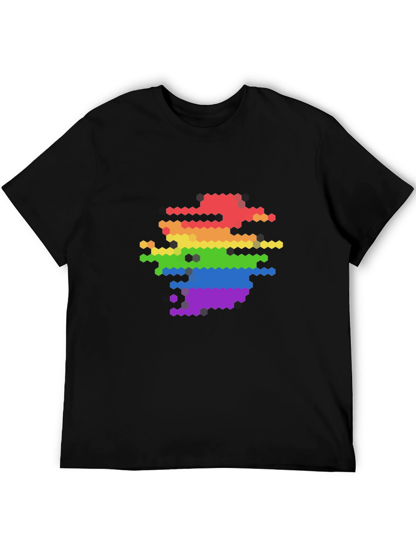 Pixel Rainbow Graphic Tee - Modern LGBTQ+ Pride Shirt
