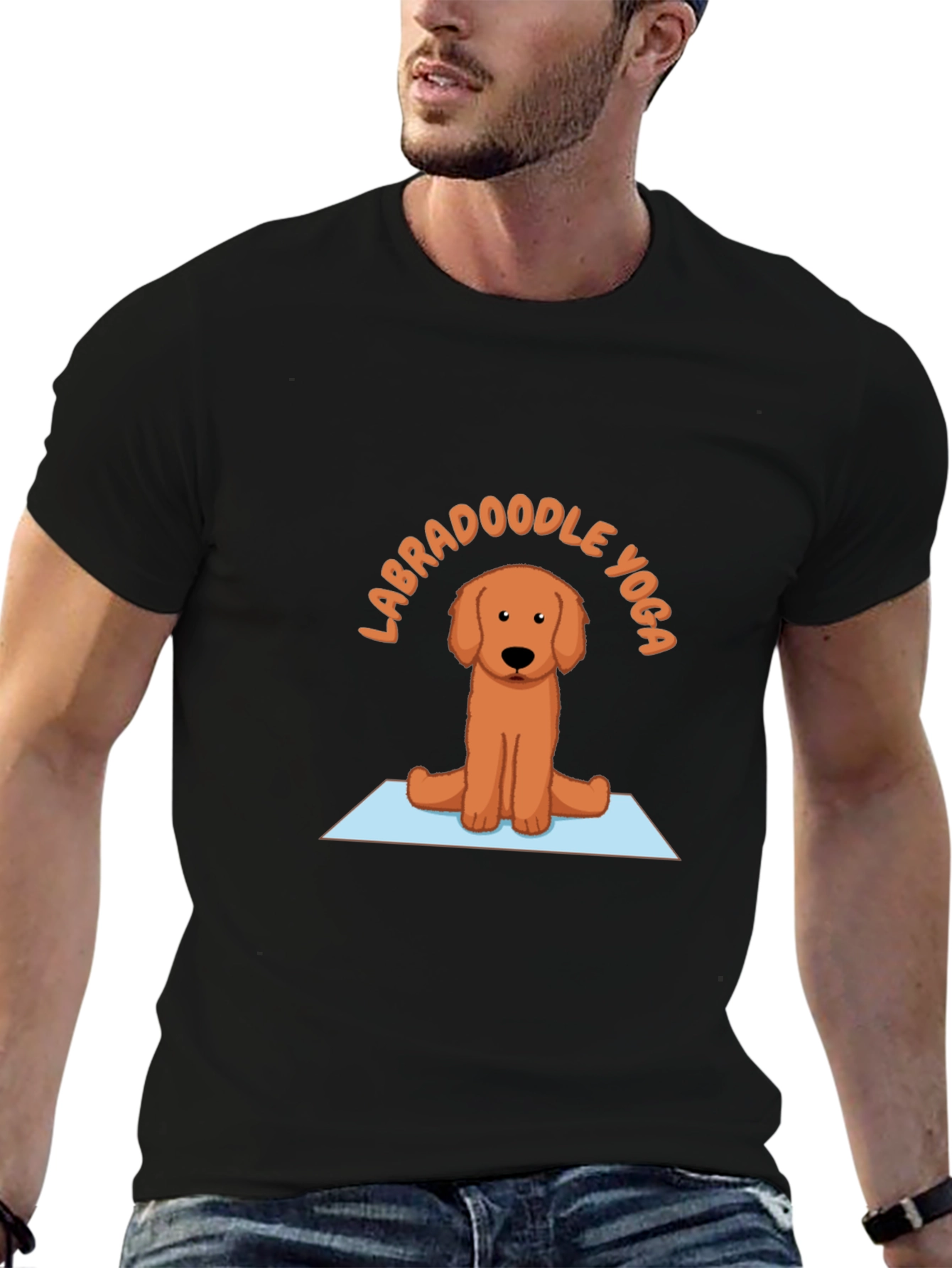 Labradoodle Yoga T-Shirt - Meditating Dog Tee