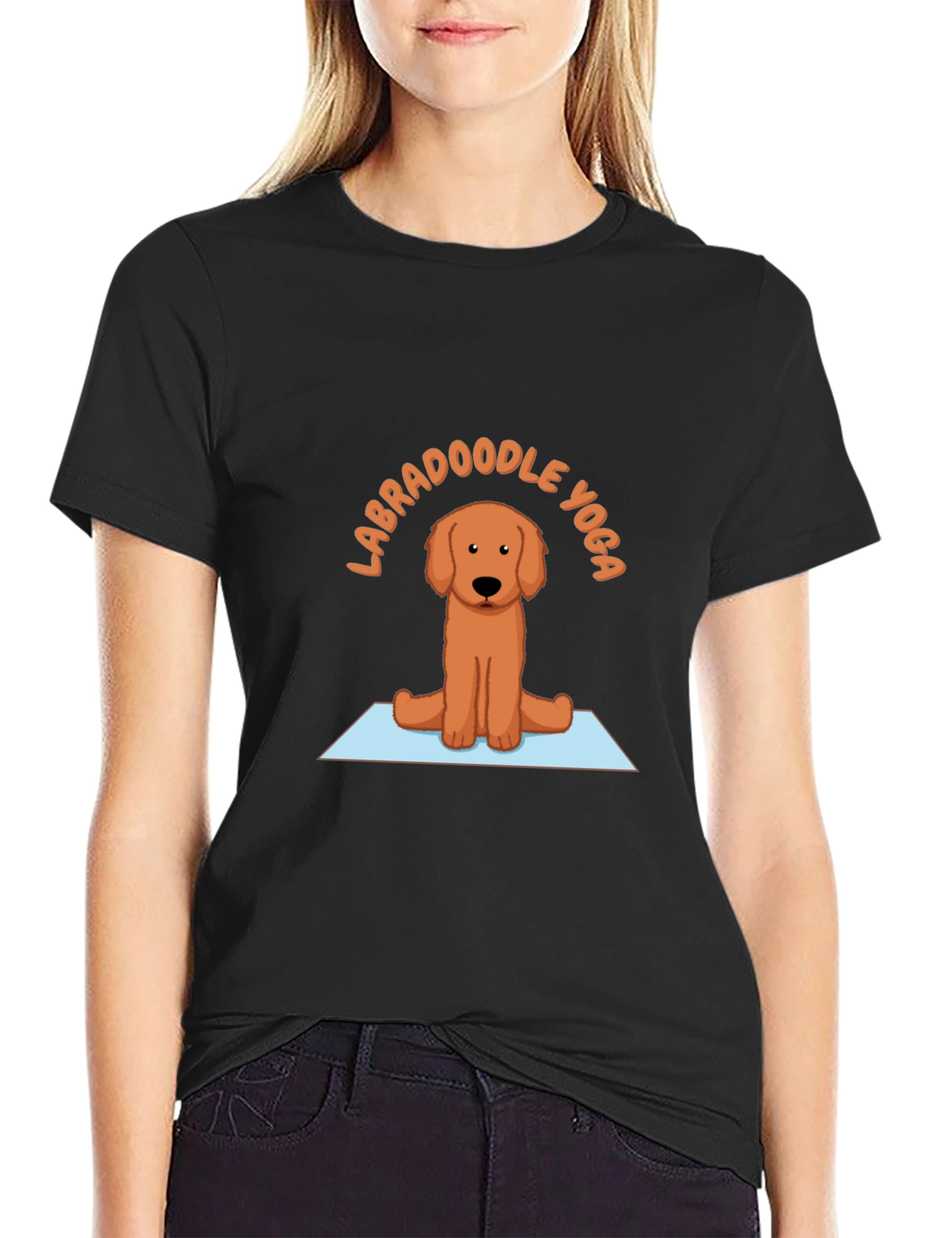 Labradoodle Yoga T-Shirt - Meditating Dog Tee