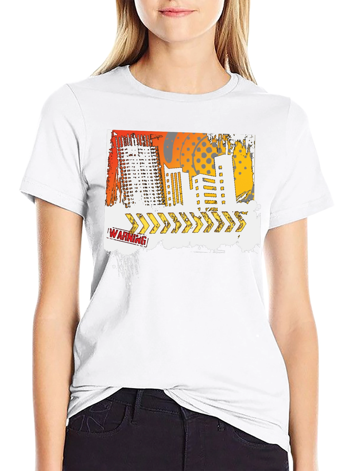 Urban Warning Graphic T-Shirt - Modern Streetwear Tee