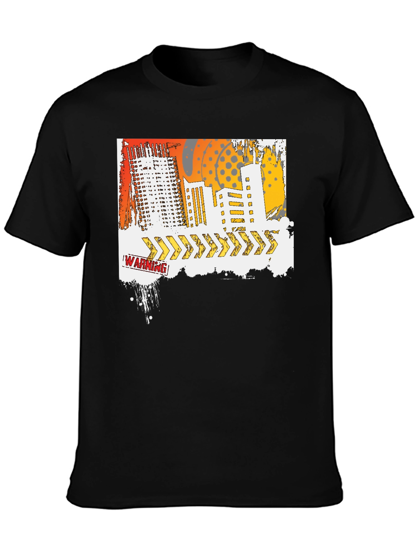 Urban Warning Graphic T-Shirt - Modern Streetwear Tee