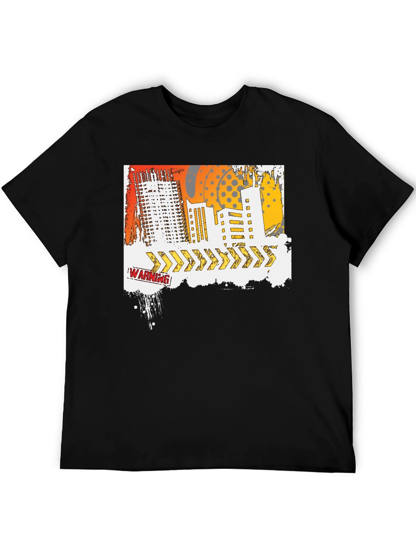 Urban Warning Graphic T-Shirt - Modern Streetwear Tee