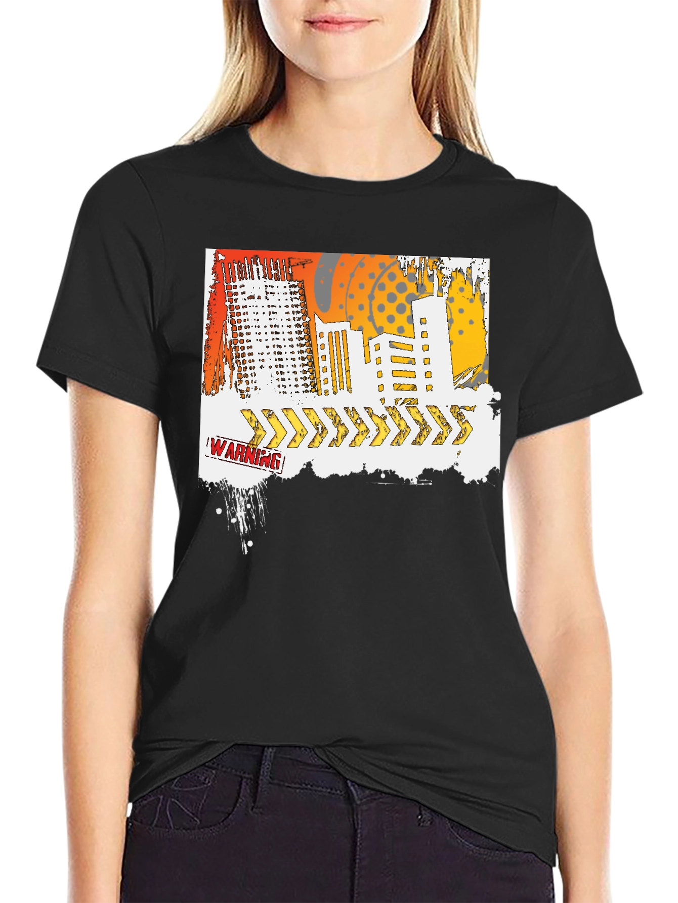 Urban Warning Graphic T-Shirt - Modern Streetwear Tee