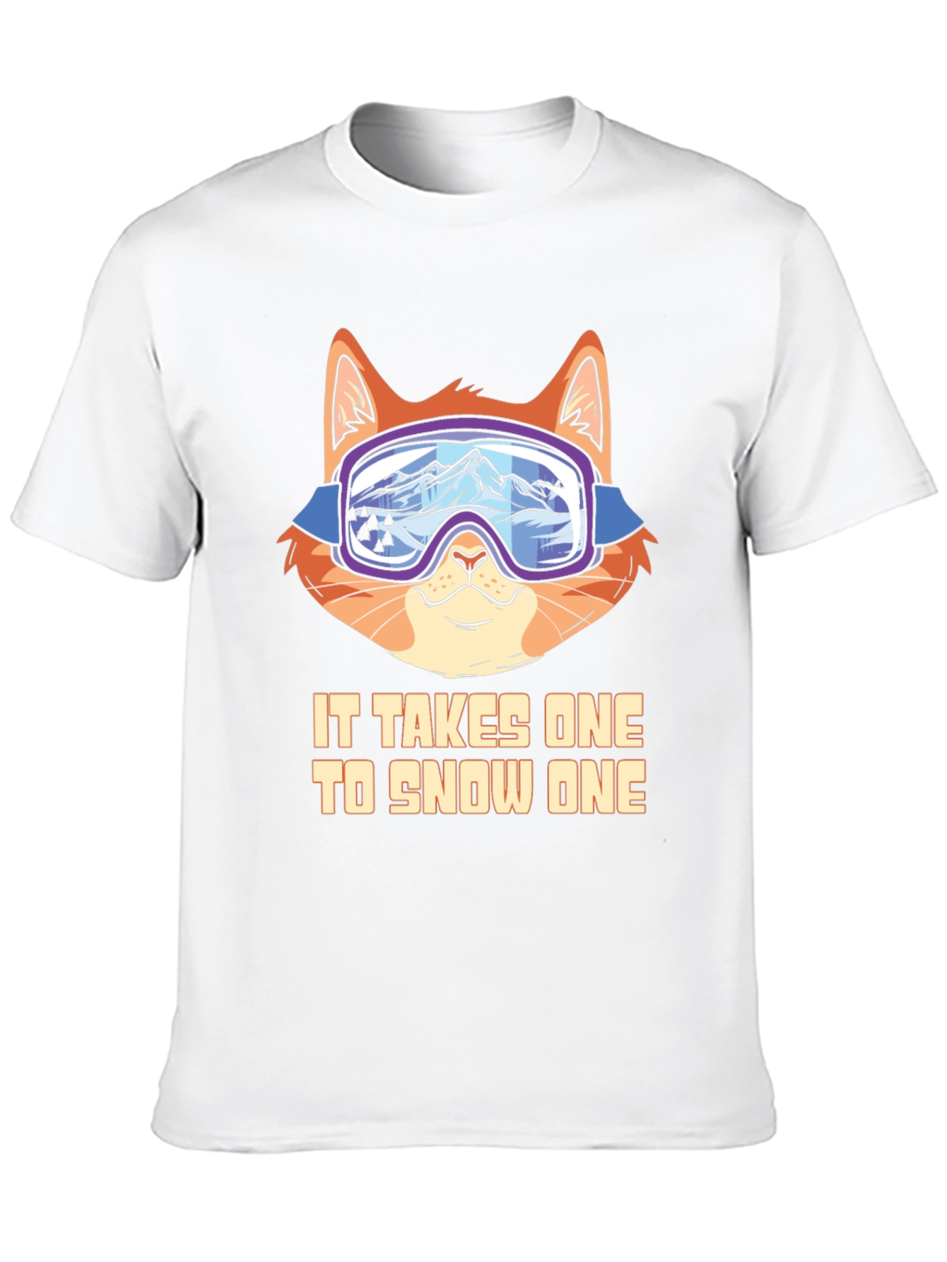 Funny Cat Skiing T-Shirt - Snow One