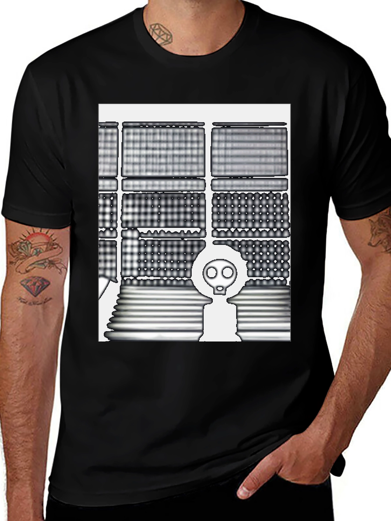 Trendy Graphic Tee - Gas Mask Design